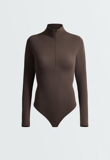 Thermal Base layer half-zip body — DARK BROWN 6