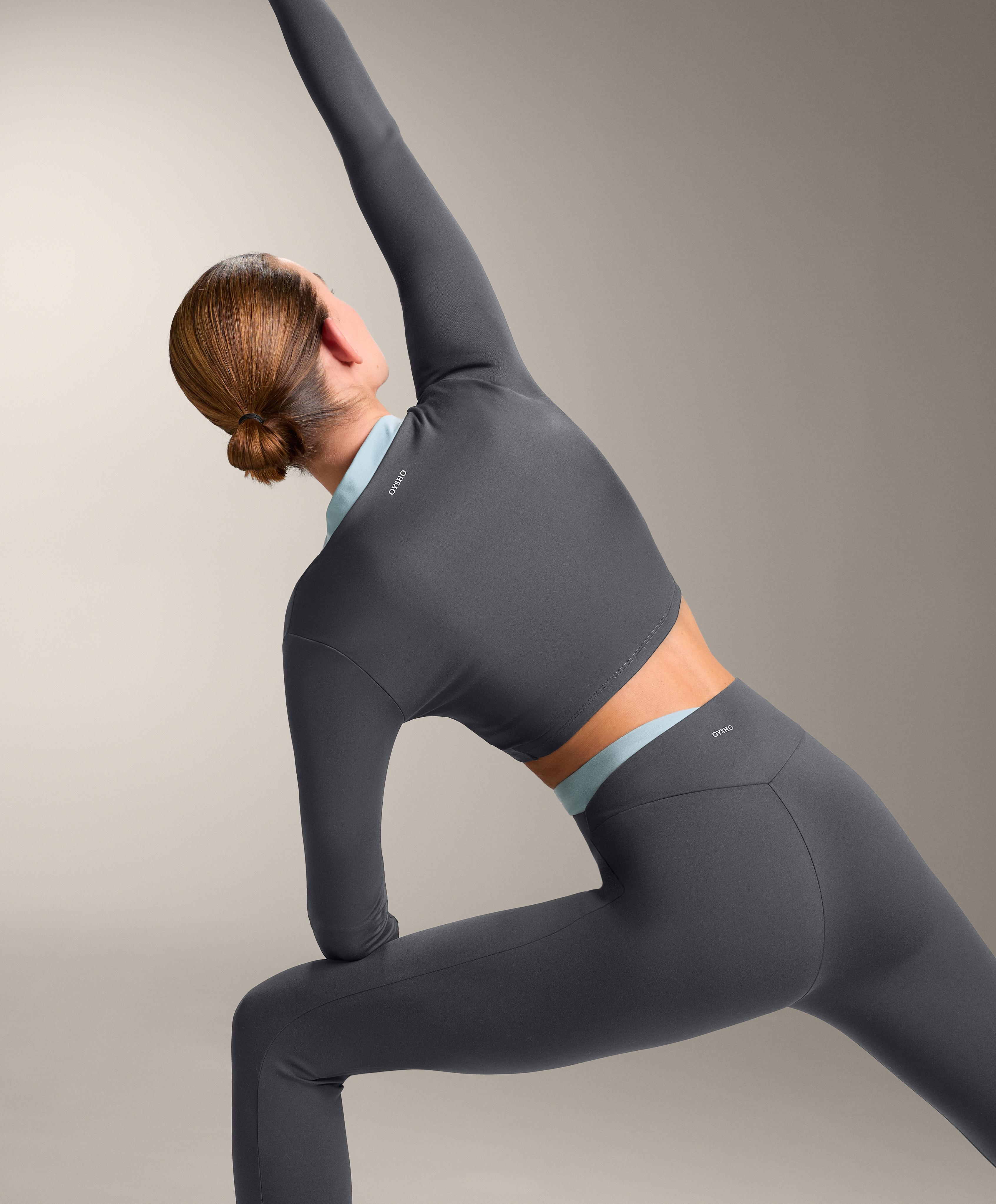Long-sleeved Comfortlux contrast tank top — ASPHALT