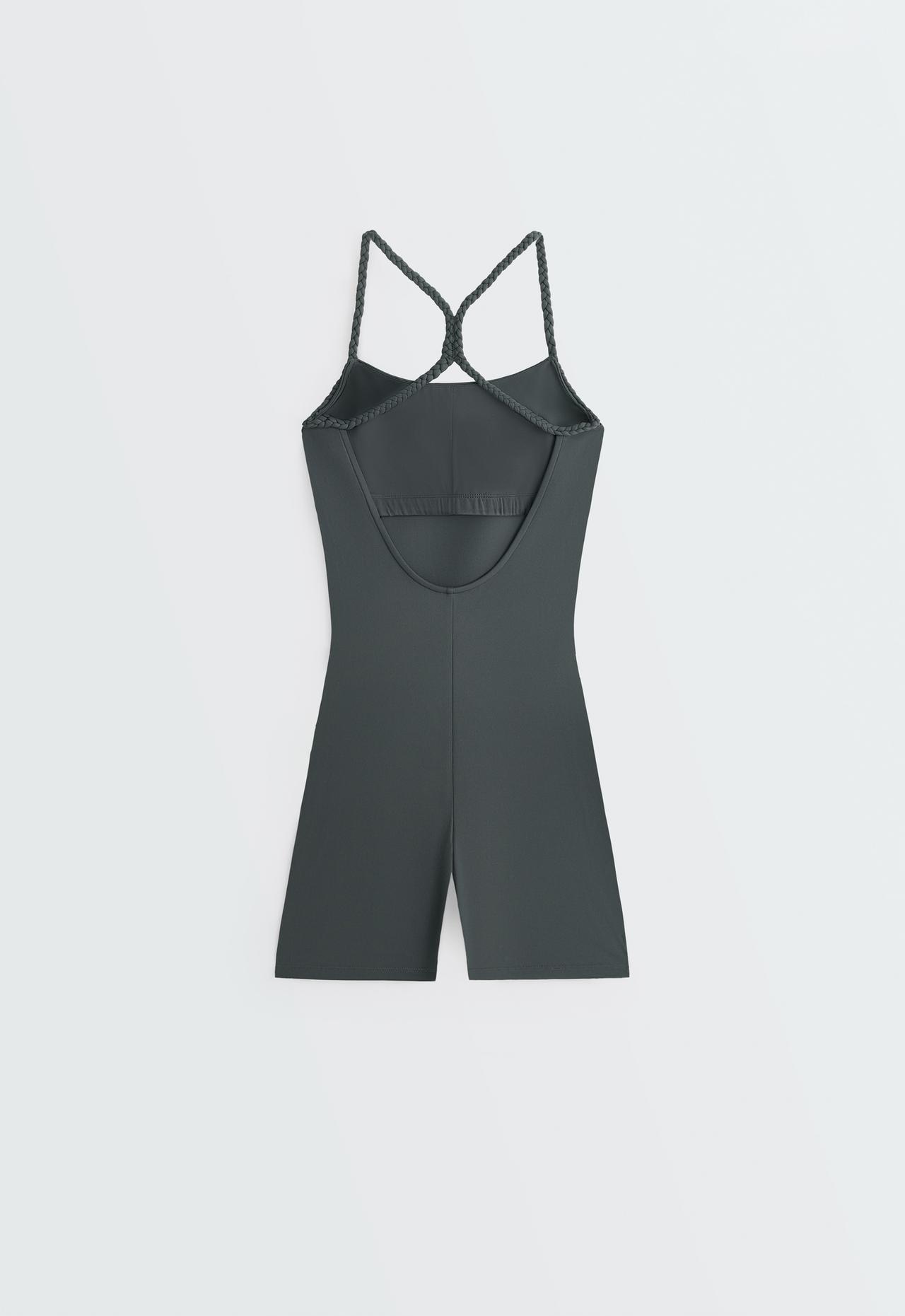 Comfortlux braided short jumpsuit — STEEL GREY
