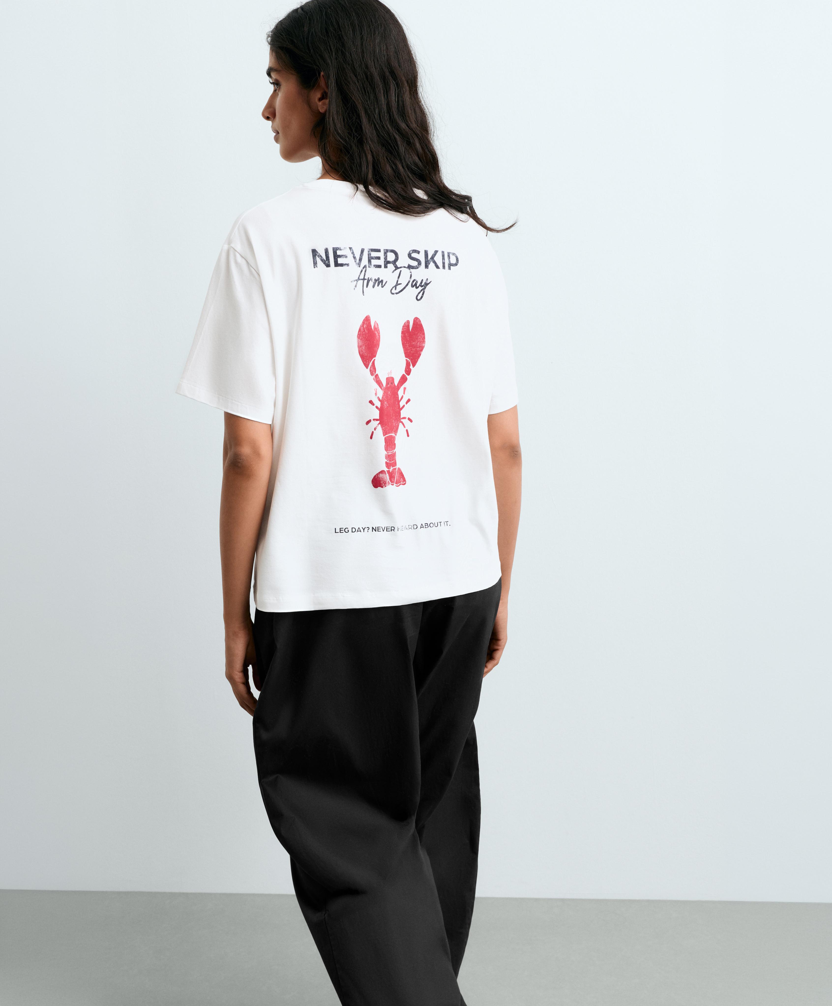 Boxy short-sleeved embroidered cotton blend T-shirt — WHITE 