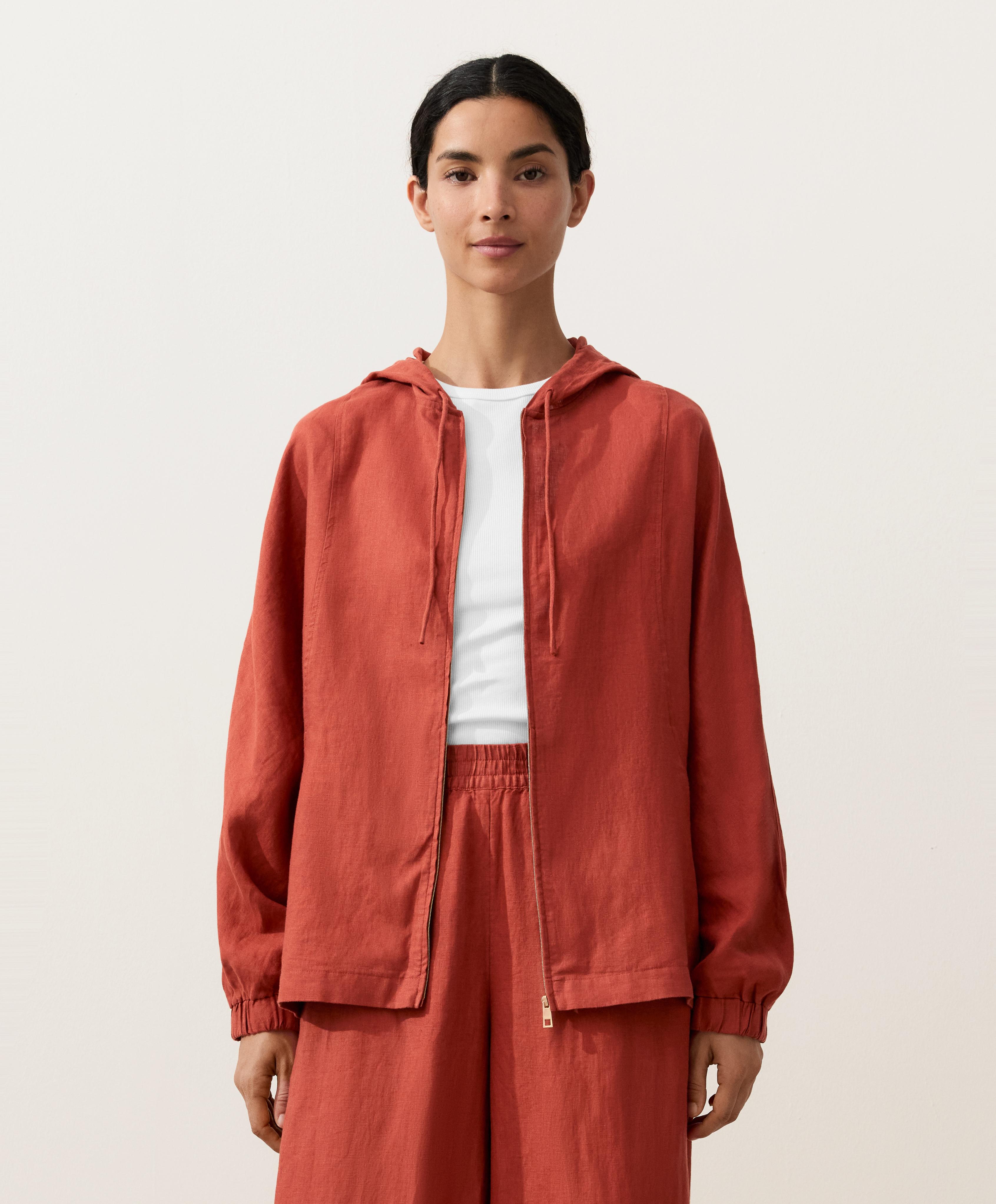 جاكيت بغطاء رأس 100% كتان جاكيت بغطاء رأس 100% كتان