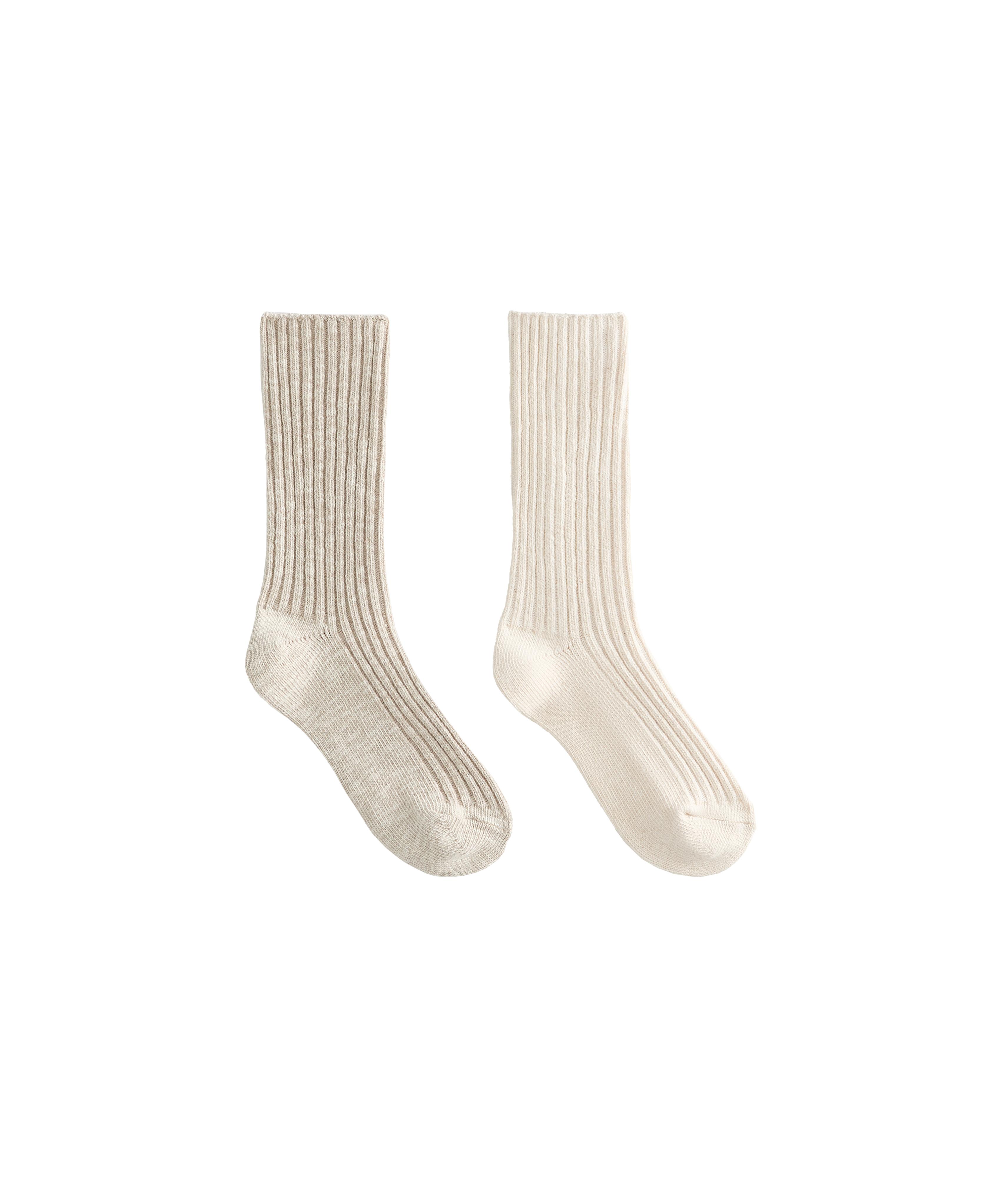 2 pairs of classic rib socks — LIGHT MINK