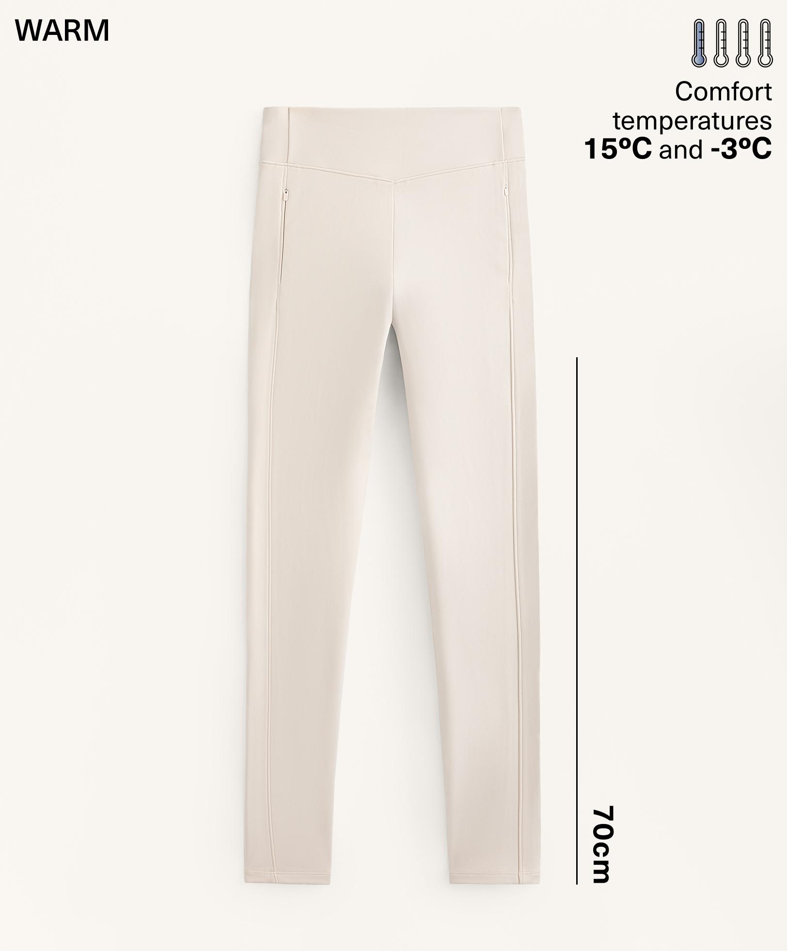 Warm high-rise ankle-length leggings with pockets 70 cm — PALE MINK