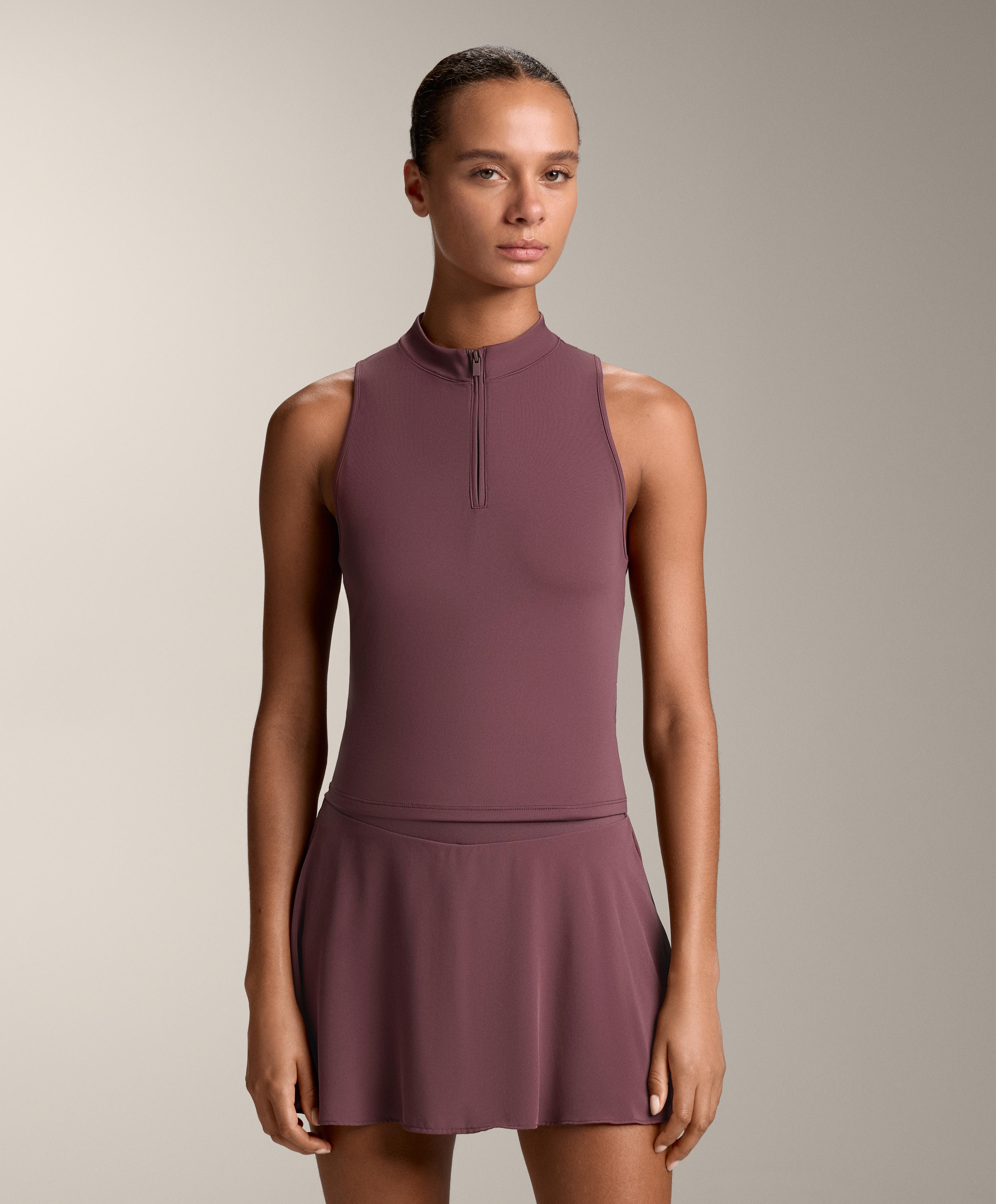Sleeveless half-zip top