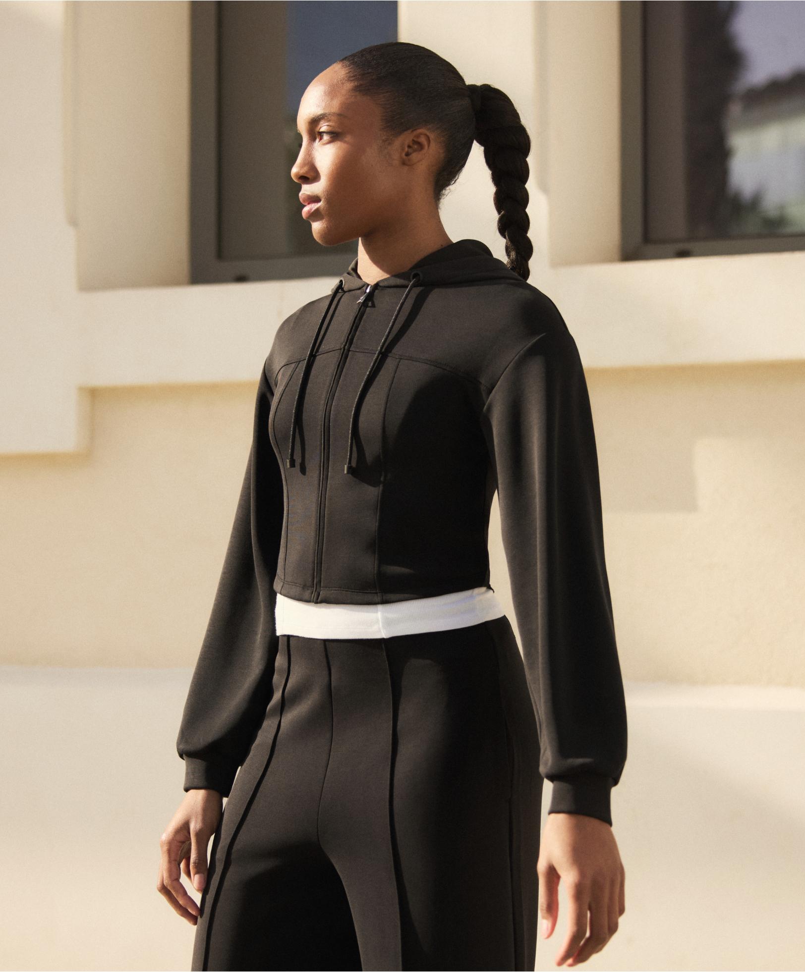 Crop jacket with soft-touch modal