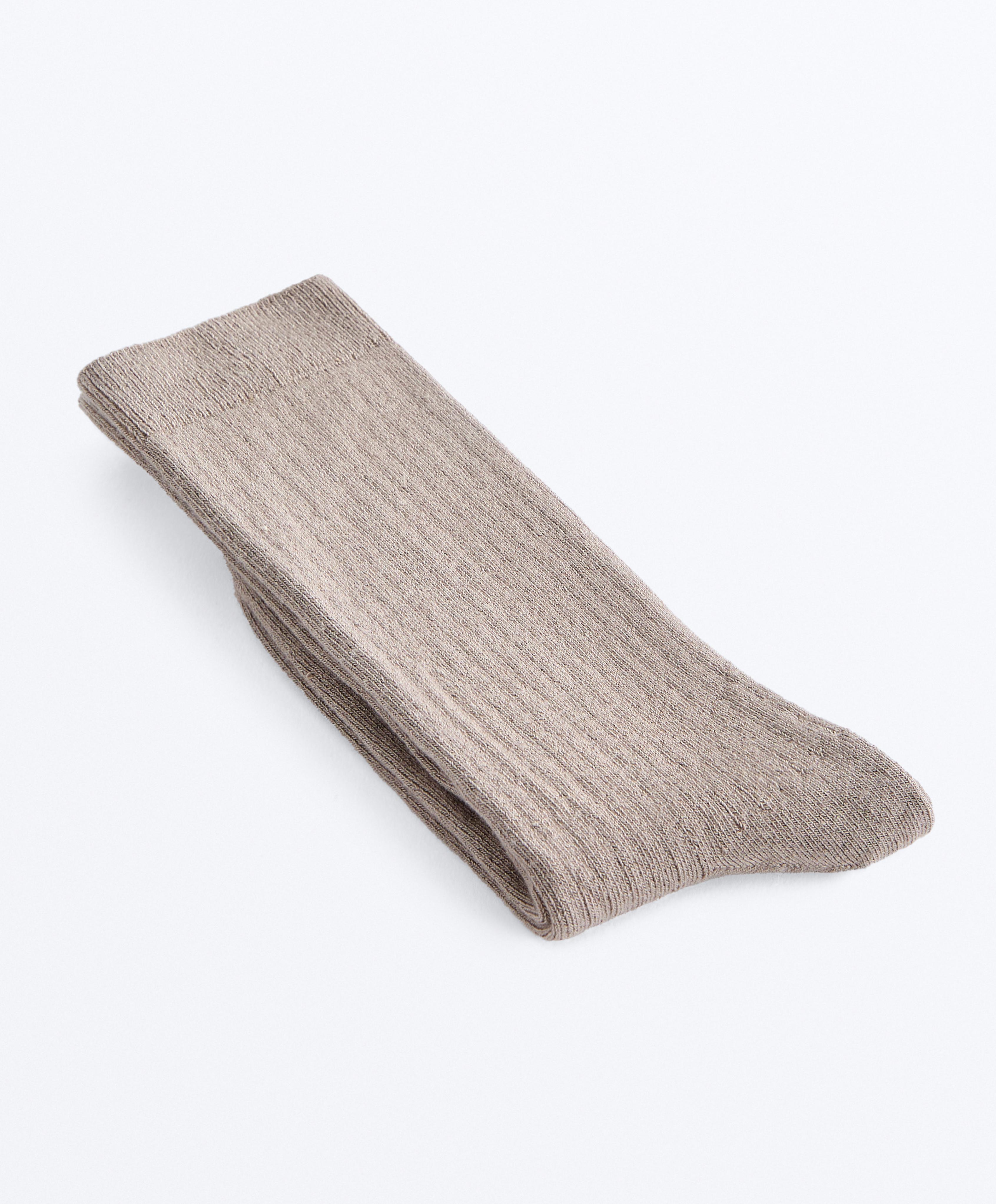 Modal blend classic socks with 13% cashmere — TAN