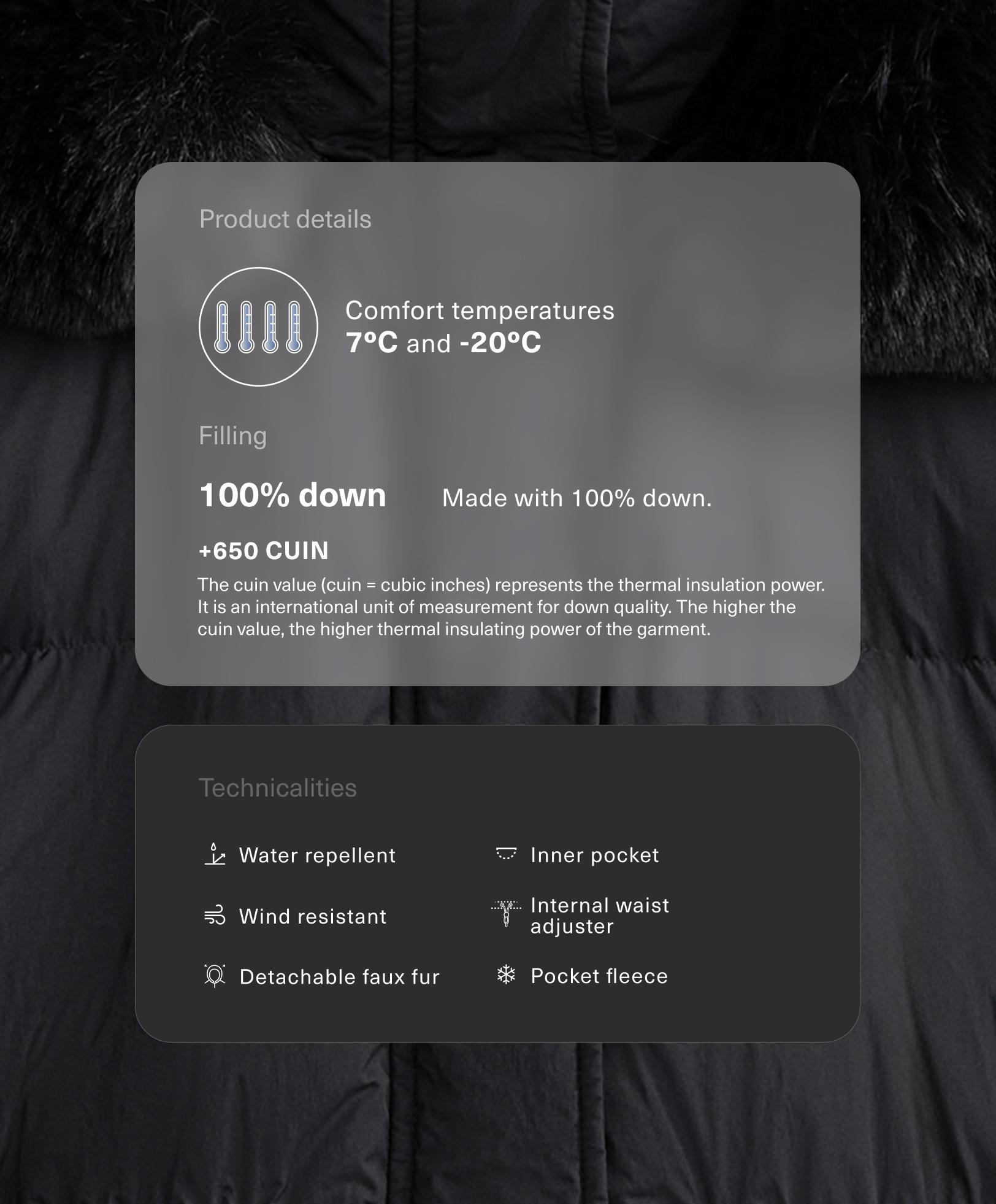 Kratka pernata jakna s ispunom od 100% perja Kratka pernata jakna s ispunom od 100% perja