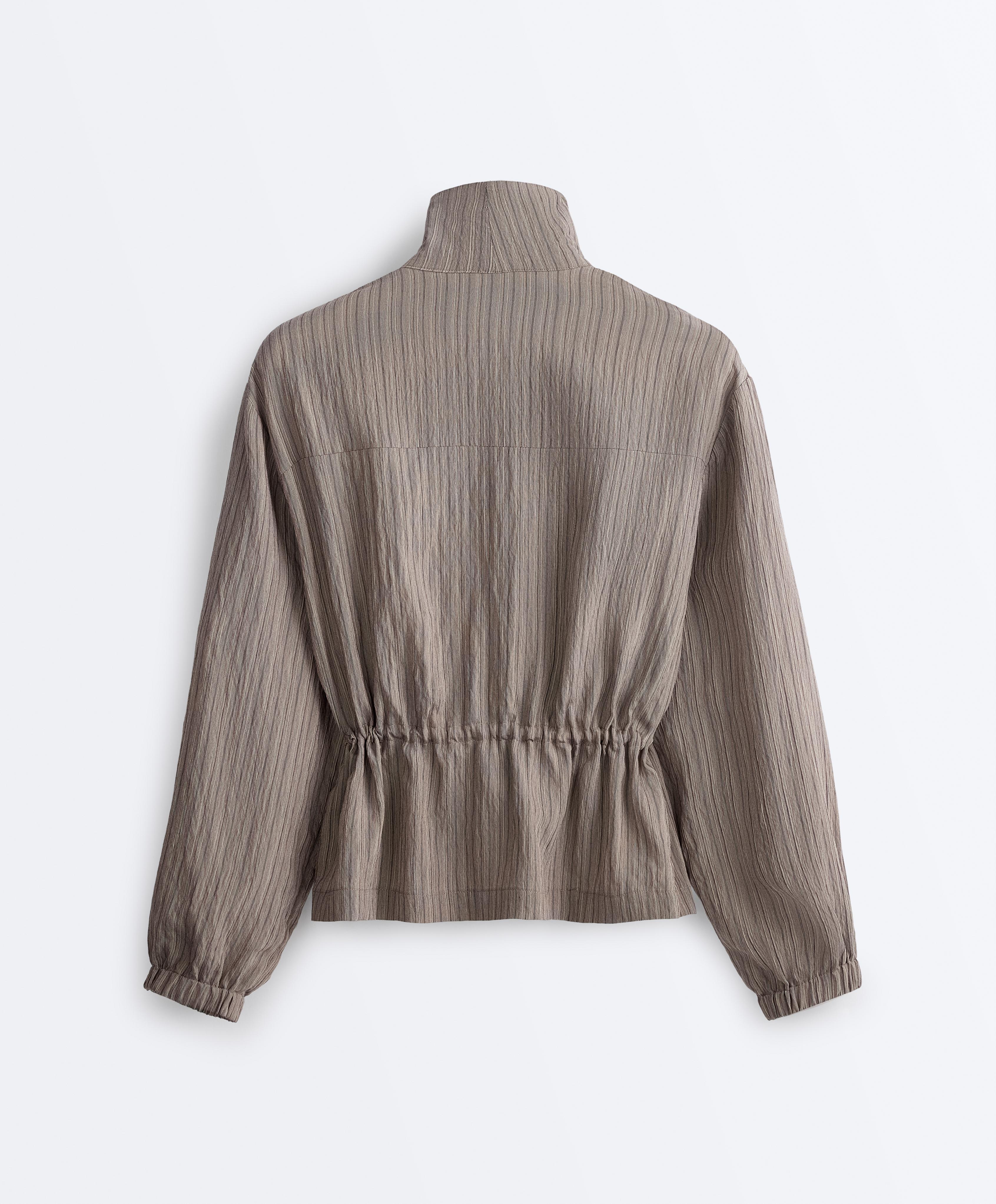 Striped Saharan jacket — CHARCOAL GREY