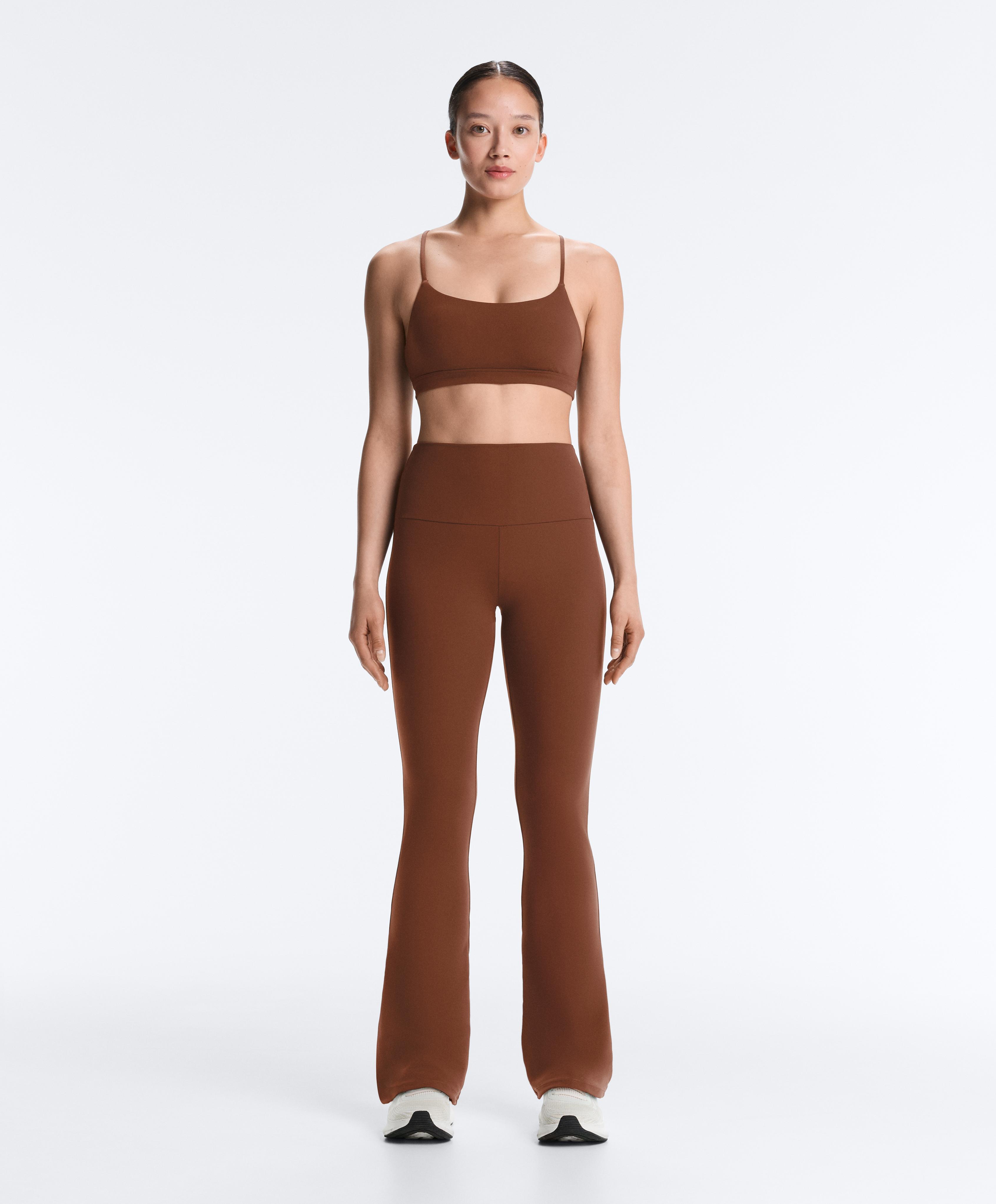 High-rise Comfortlux flare trousers — COFFEE