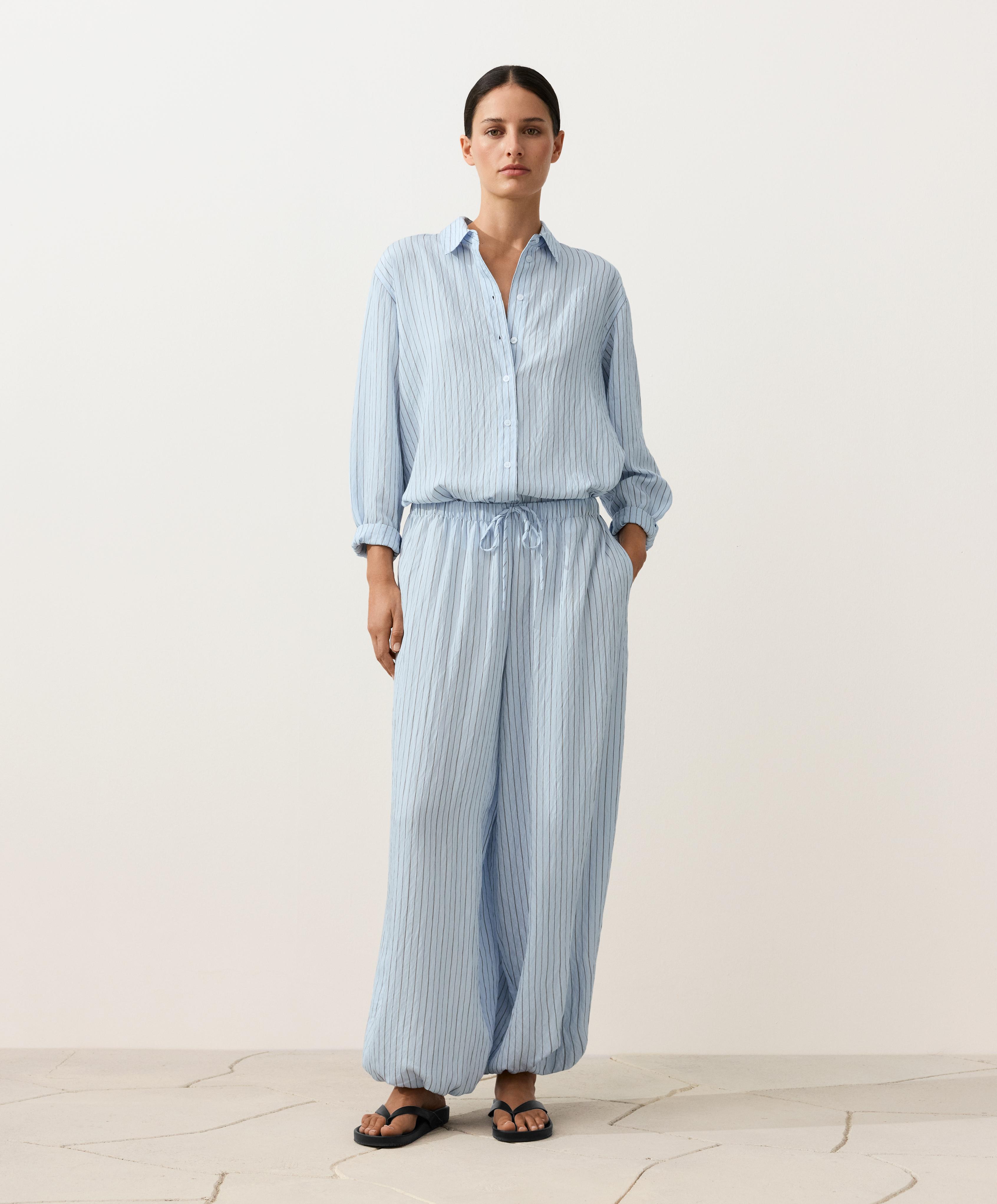 Regular striped shirt — DUSTY-BLUE
