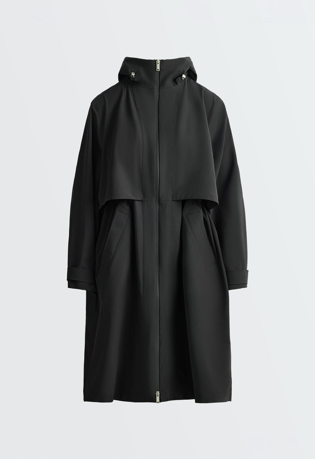 Extra lightweight long 10k waterproof jacket — BLACK
