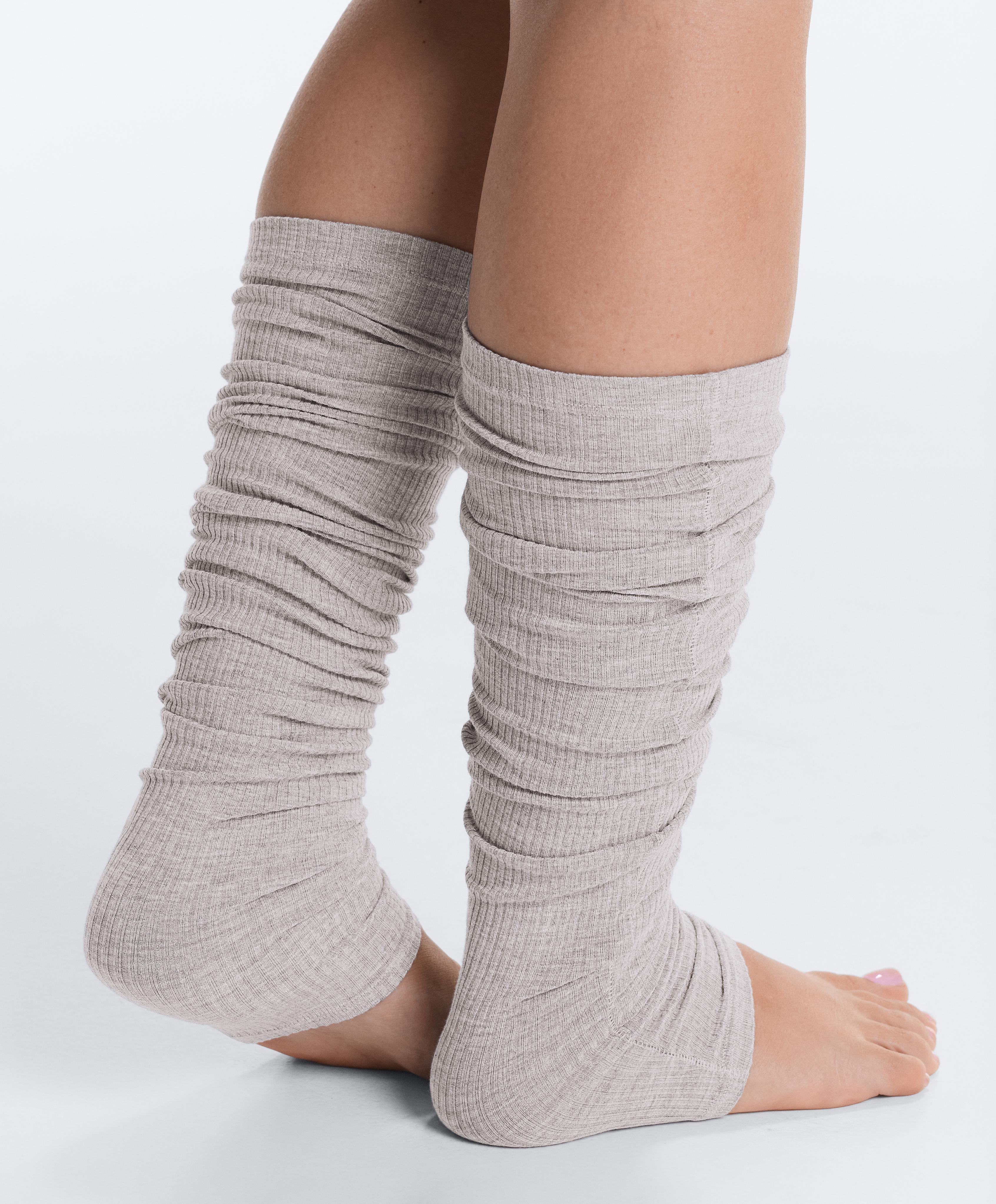 Modal blend legwarmers — PALE GREY MELANGE
