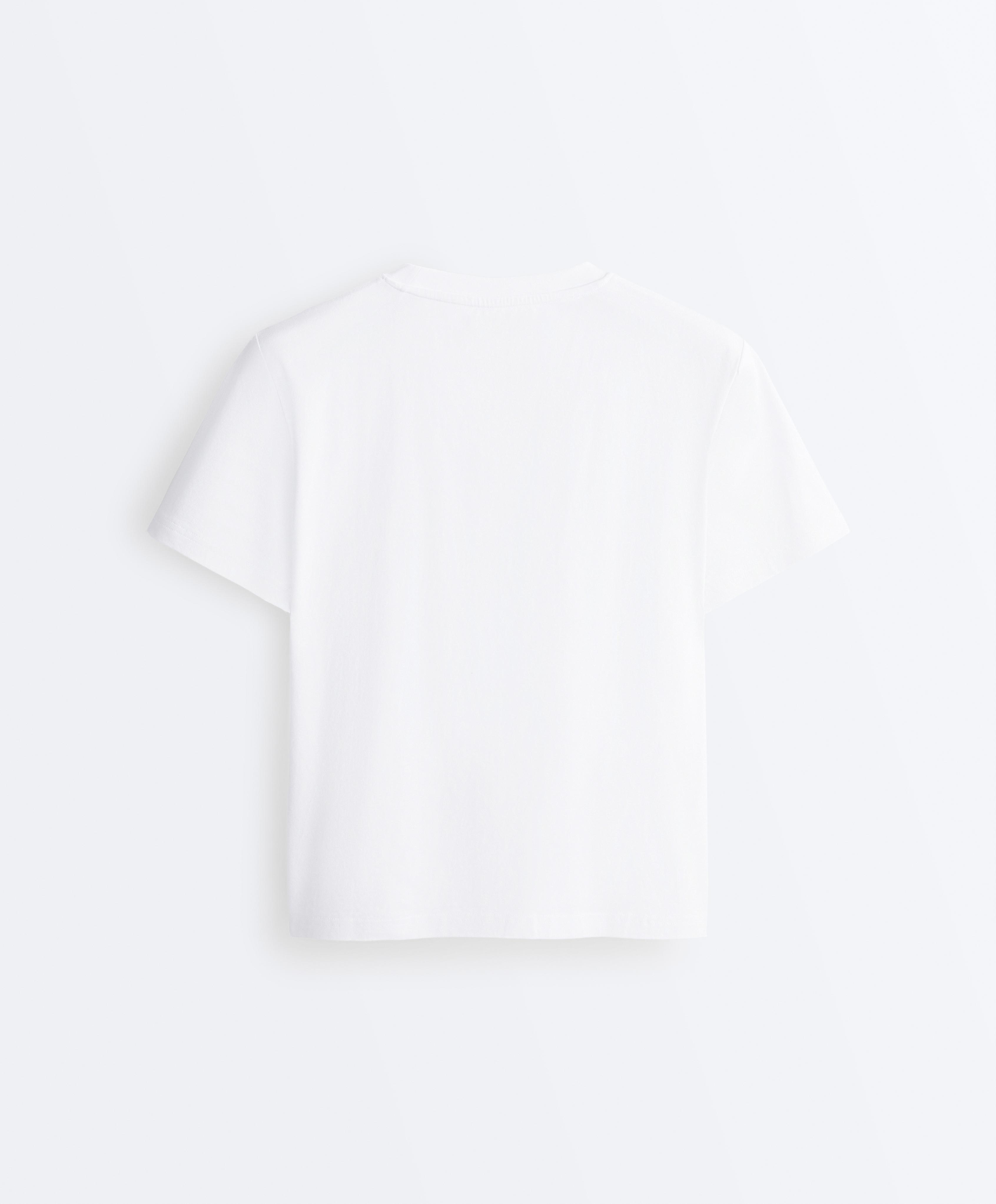 Cotton blend slogan T-shirt — WHITE