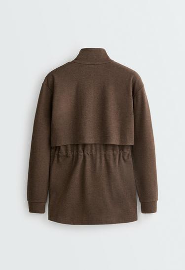 Long herringbone jacket — BROWN 8