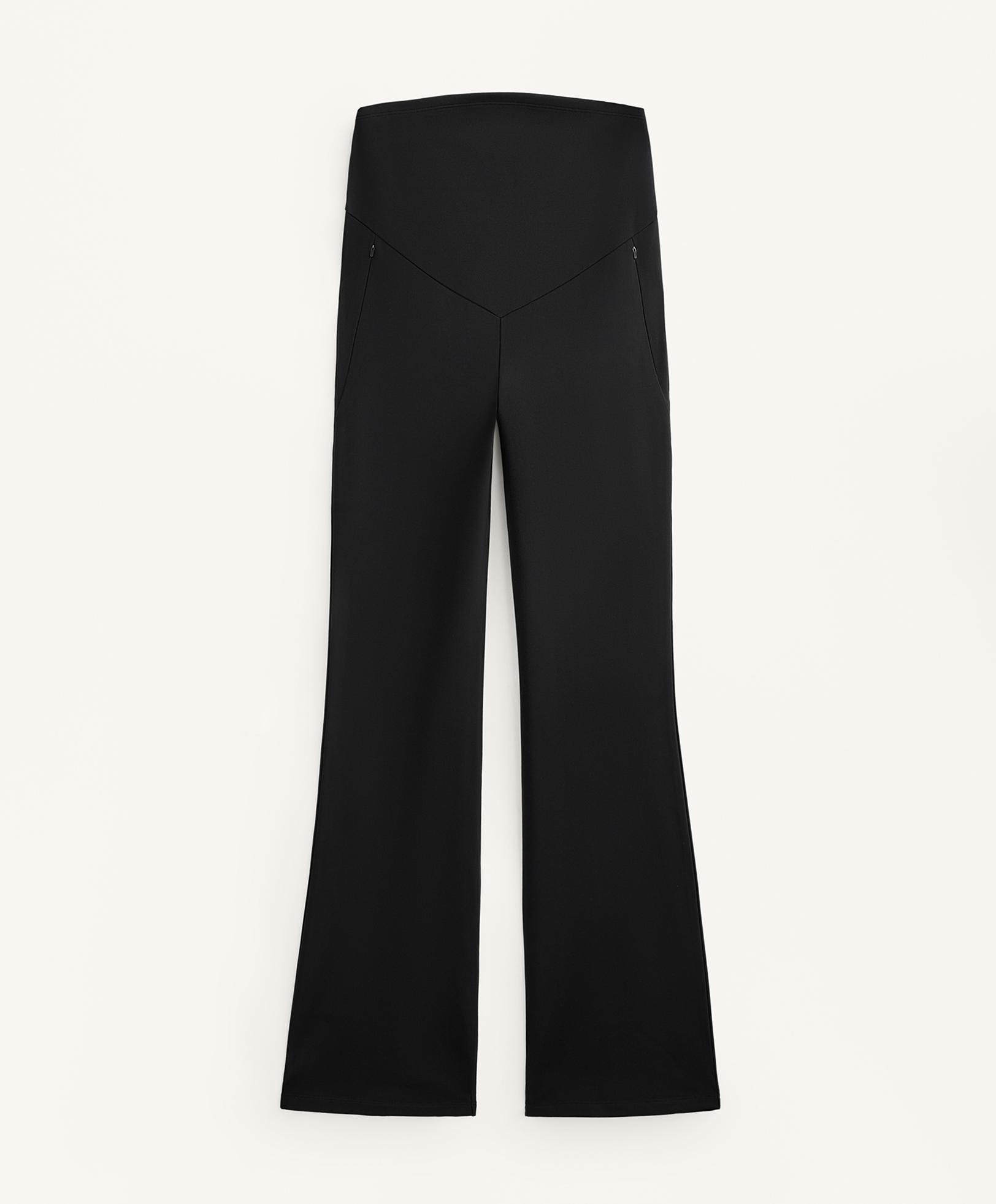 Warm flare maternity trousers — BLACK