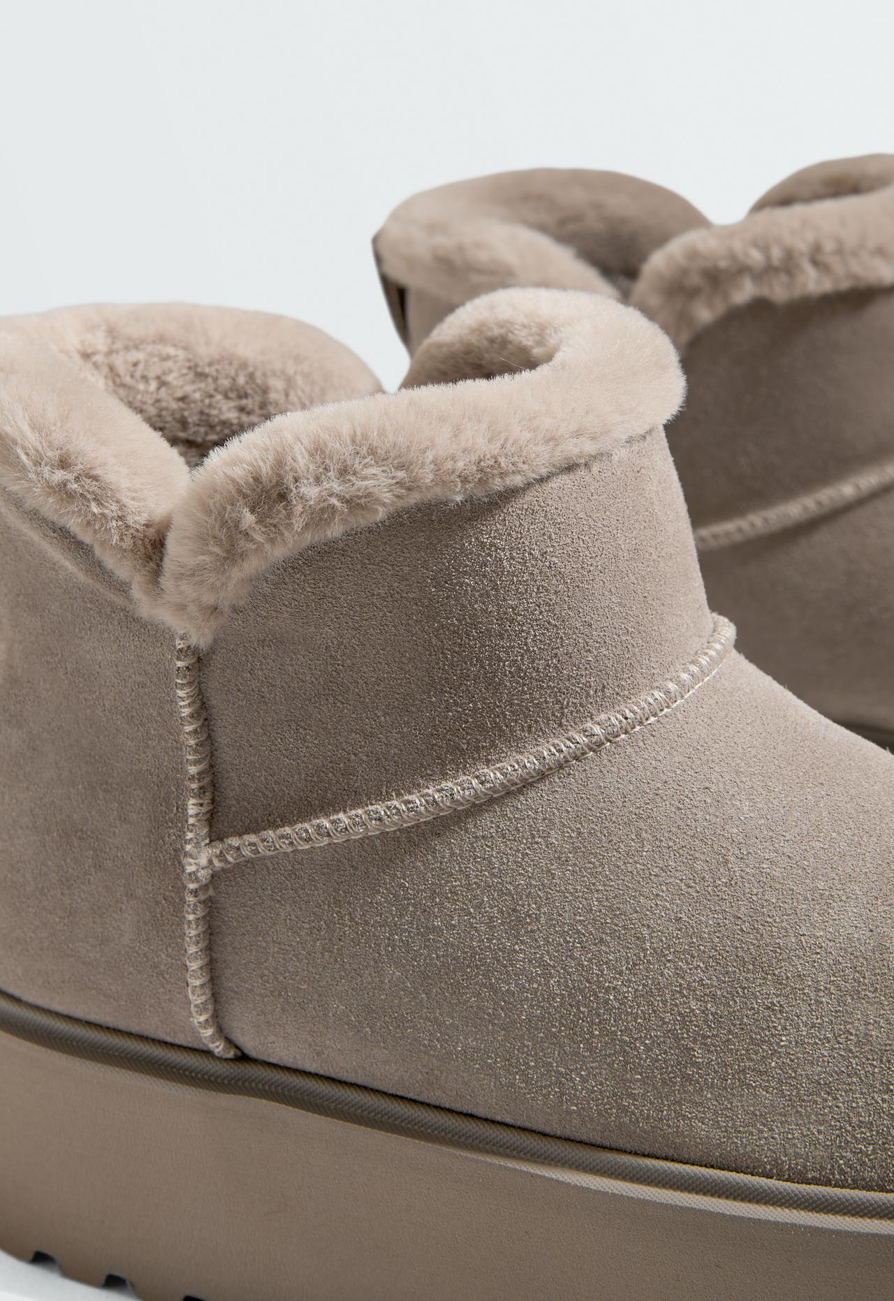 Leather platform boots — MINK