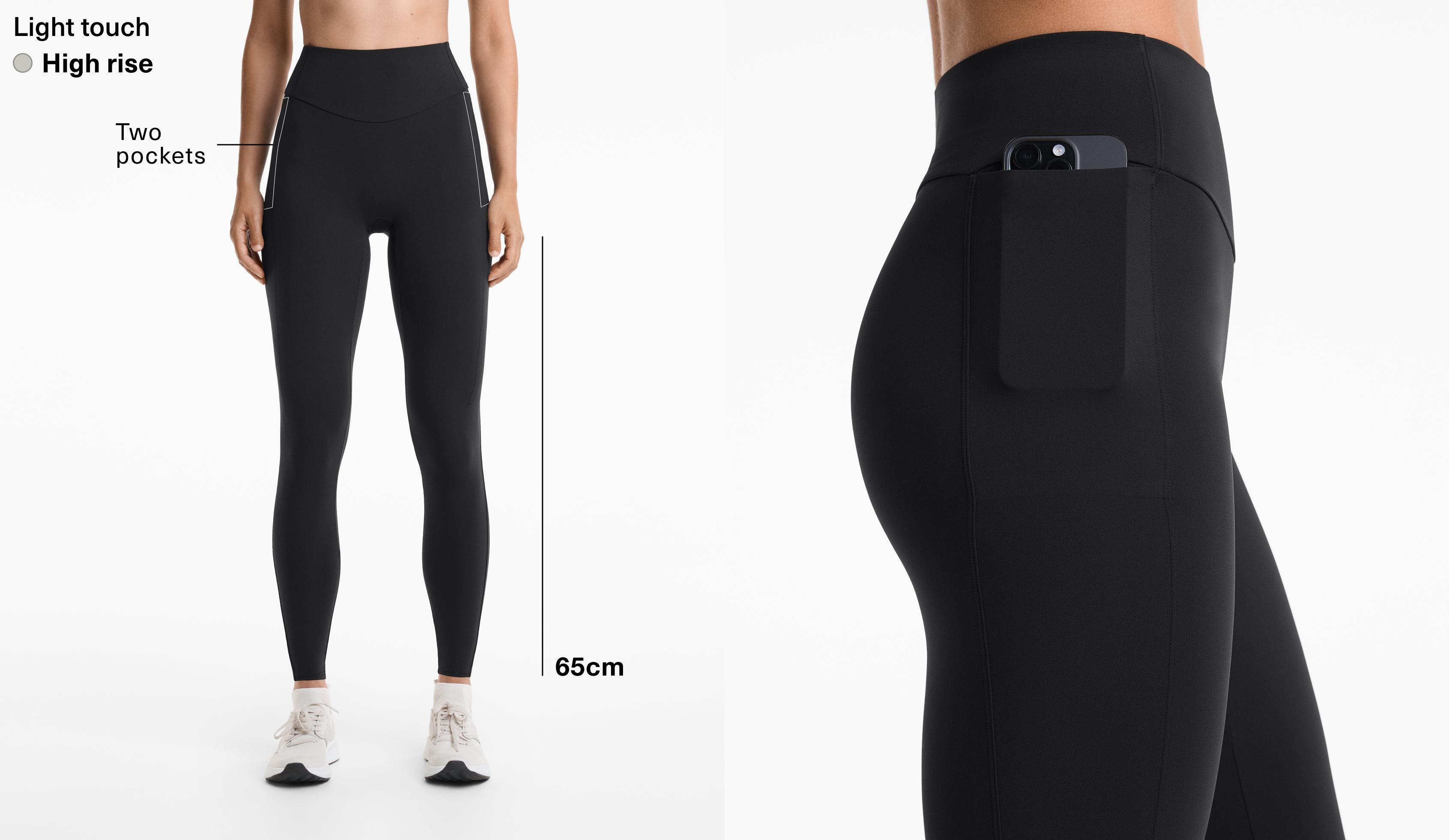 Light touch high rise 65cm ankle-length leggings with pockets