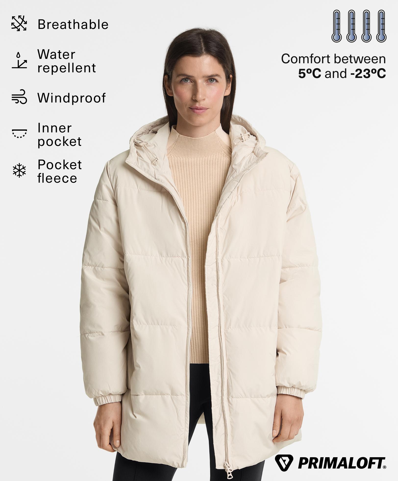 Water-repellent PrimaLoft® padded midi jacket - Sale