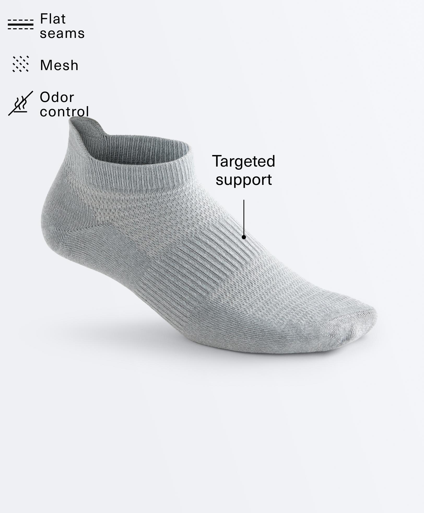 3 pack of polyamide blend sneaker socks with heel tab — GREY