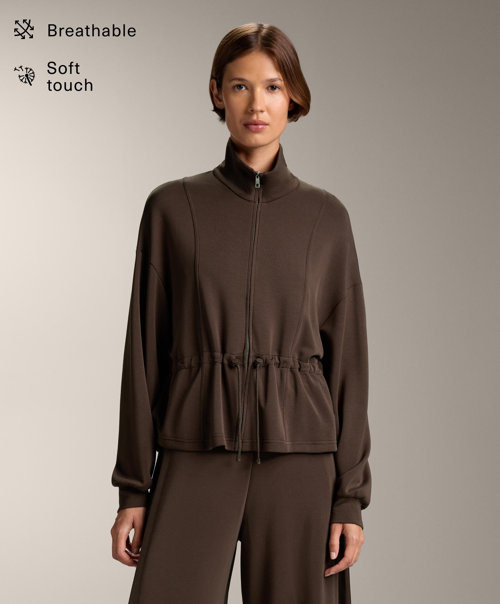 Adjustable waist jacket with soft-touch modal Adjustable waist jacket with soft-touch modal