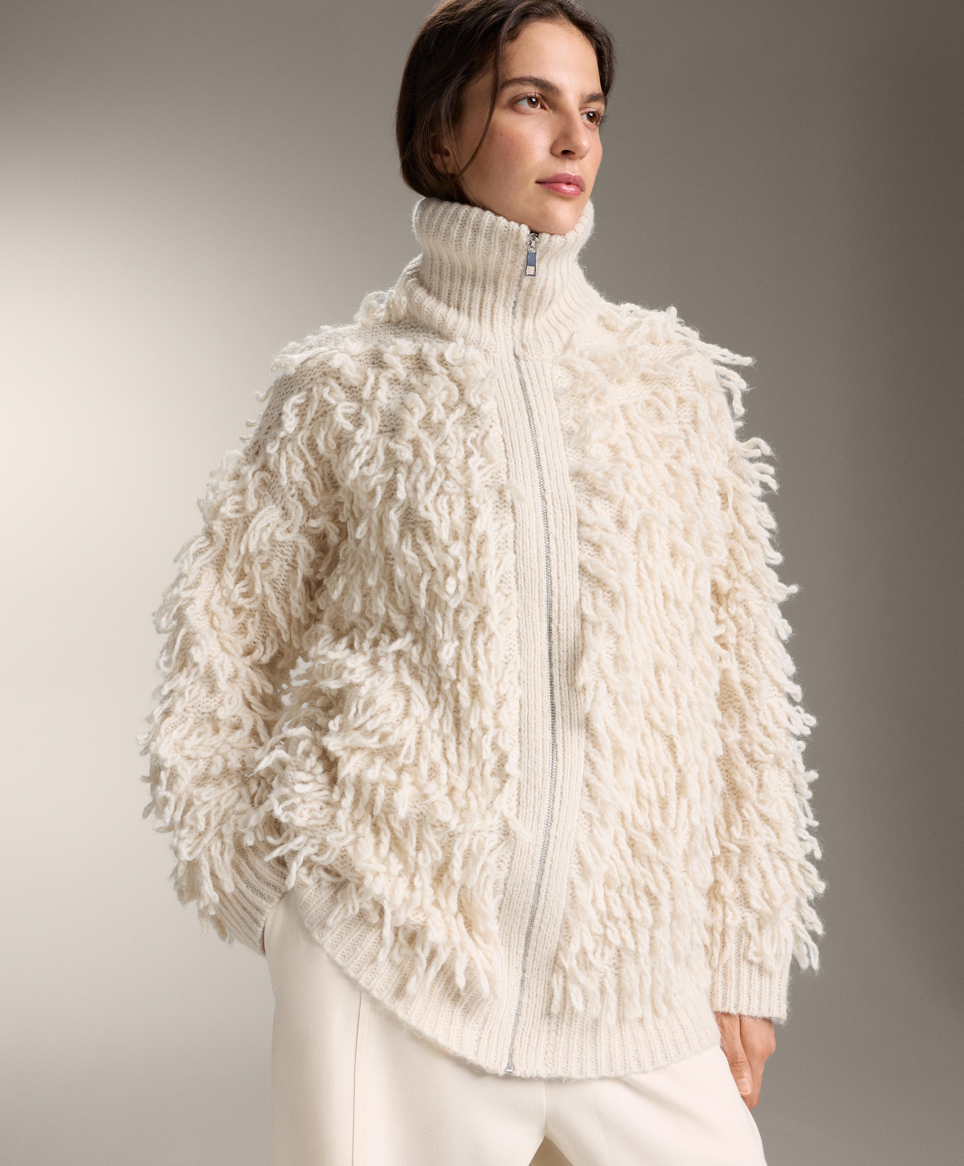 Fringed knit jacket