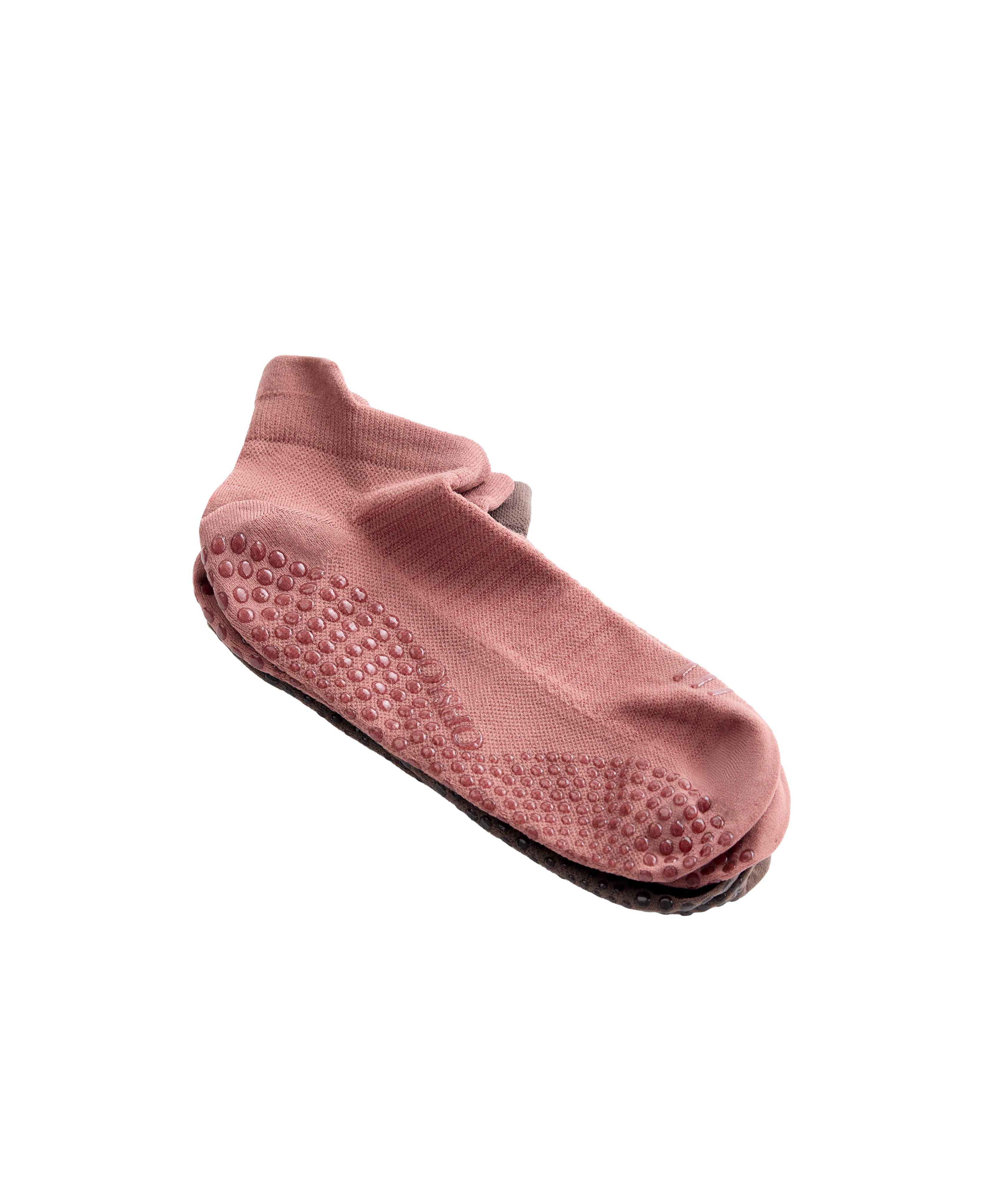 2 pairs of polyamide blend yoga and Pilates sneaker socks — BLUSH