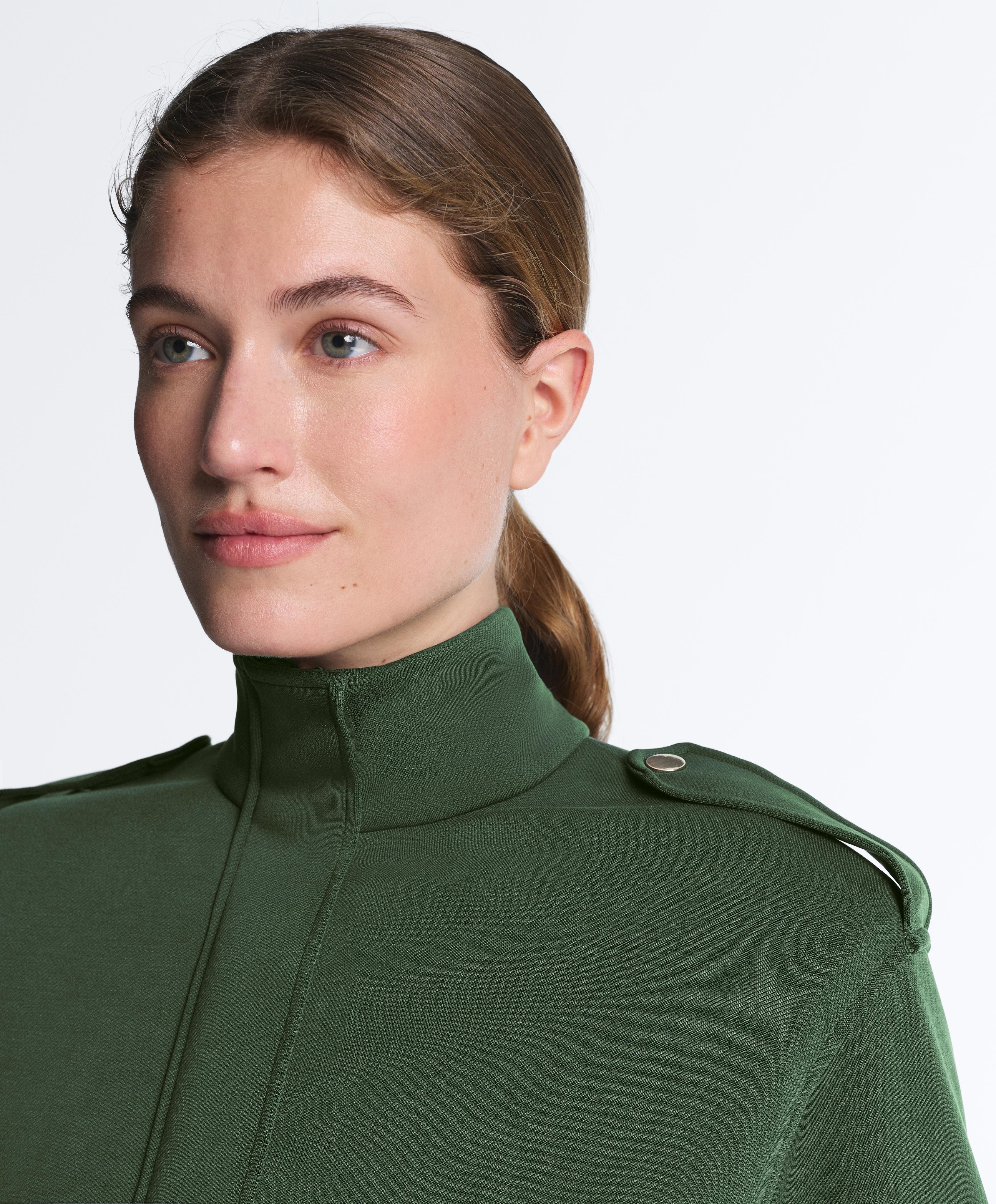 Long Utility jacket with twill belt — GREEN