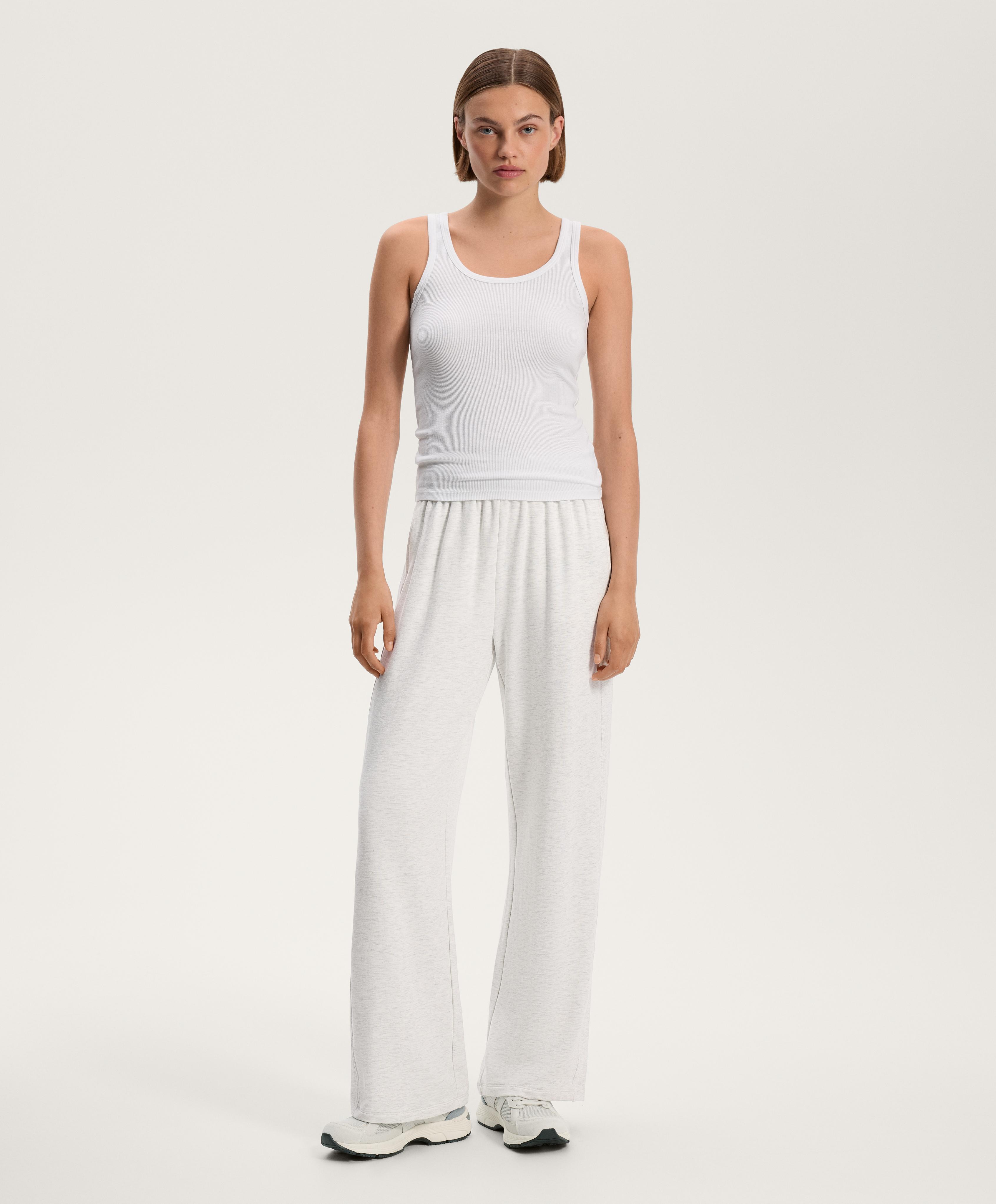 تيشيرت دون أكمام مضلع ممزوج بالقطن والمودال - تنزيلات