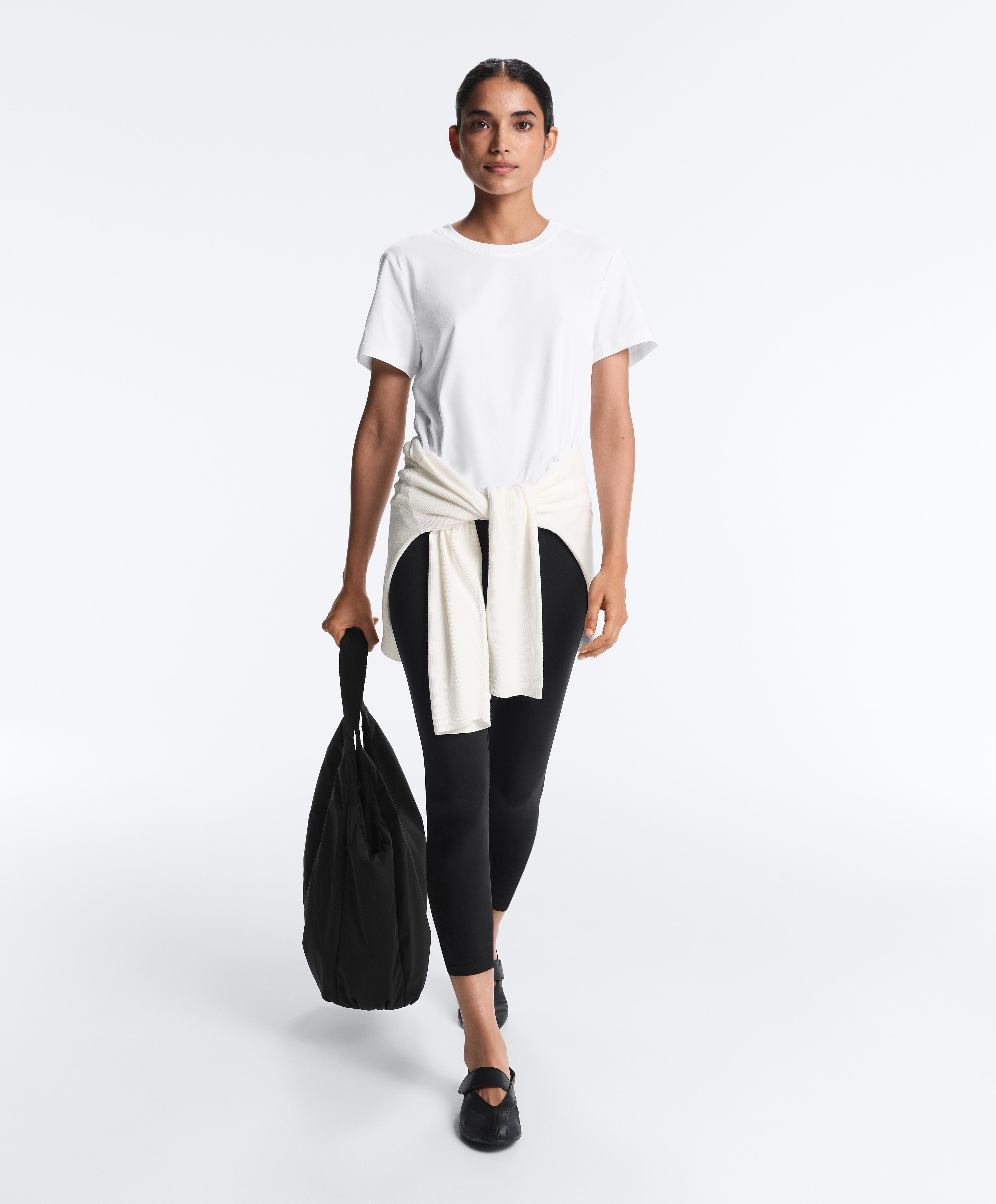 Regular cotton blend short-sleeve T-shirt — WHITE