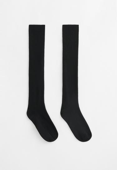 Long socks 61% modal 17% cashmere — BLACK 1