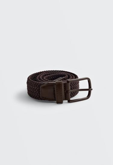 PLAITED ELASTIC BELT — BROWN 4