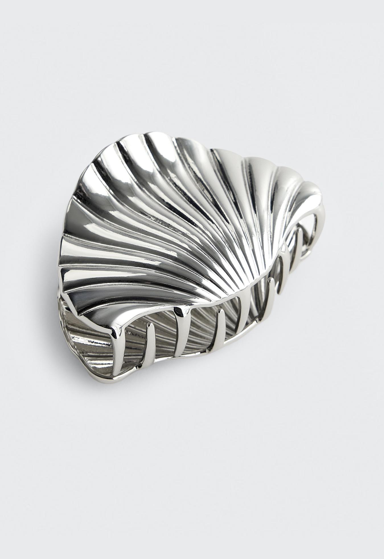 Shell metallic hair clip — SILVER