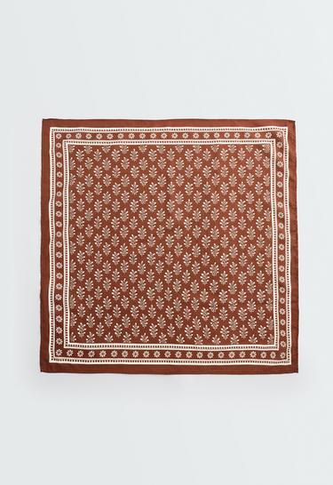 Printed 100% cotton scarf — COCOA 1