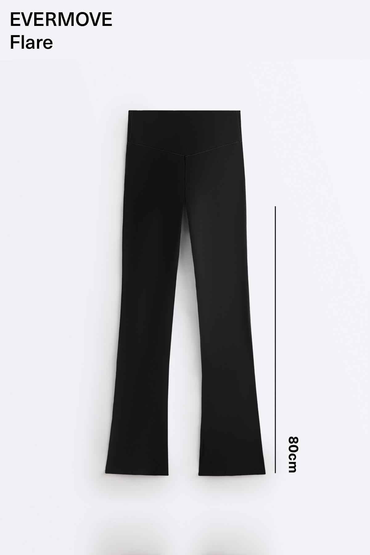 Evermove high rise flare trousers — BLACK