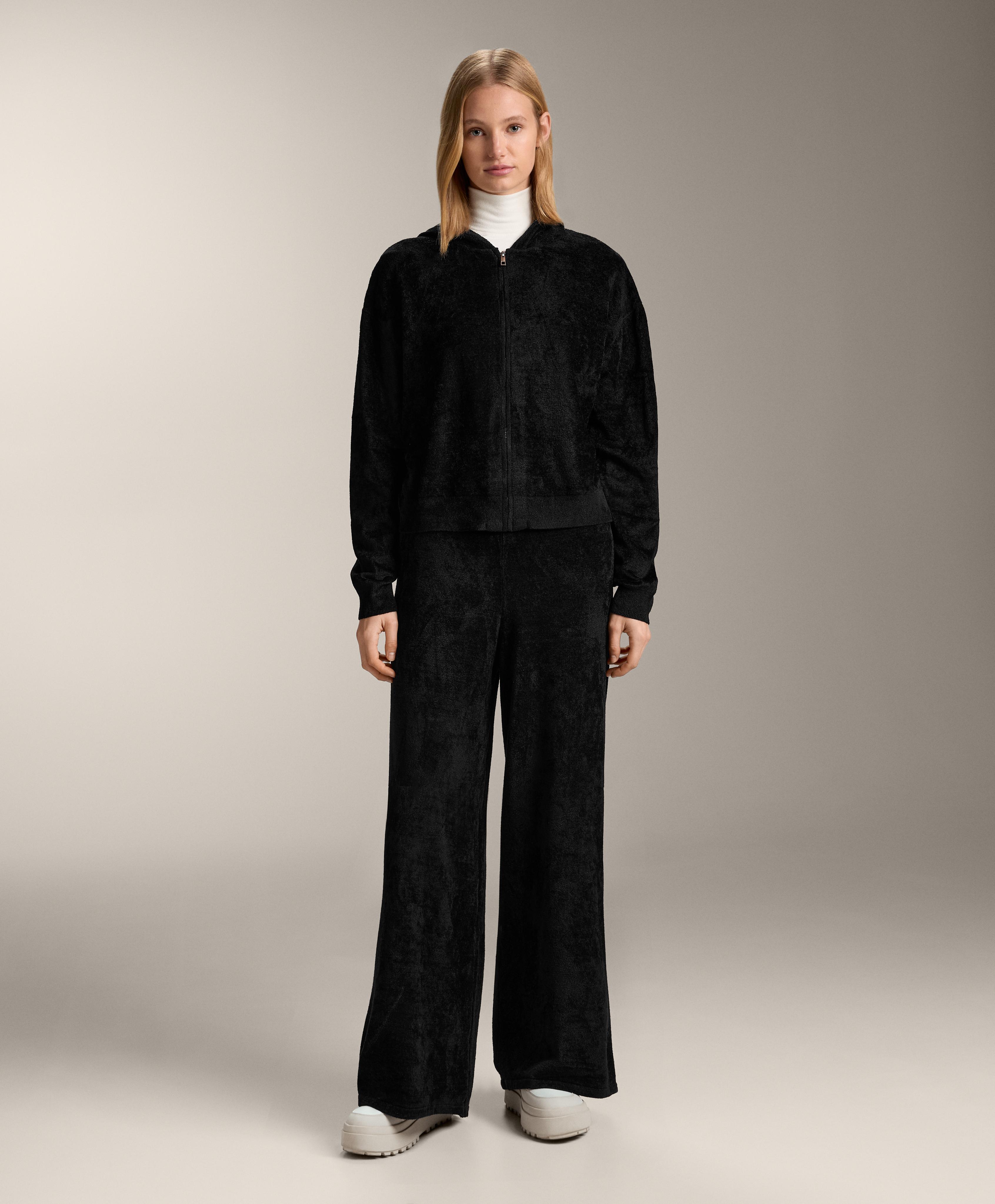 Fine chenille straight-leg trousers - Sale