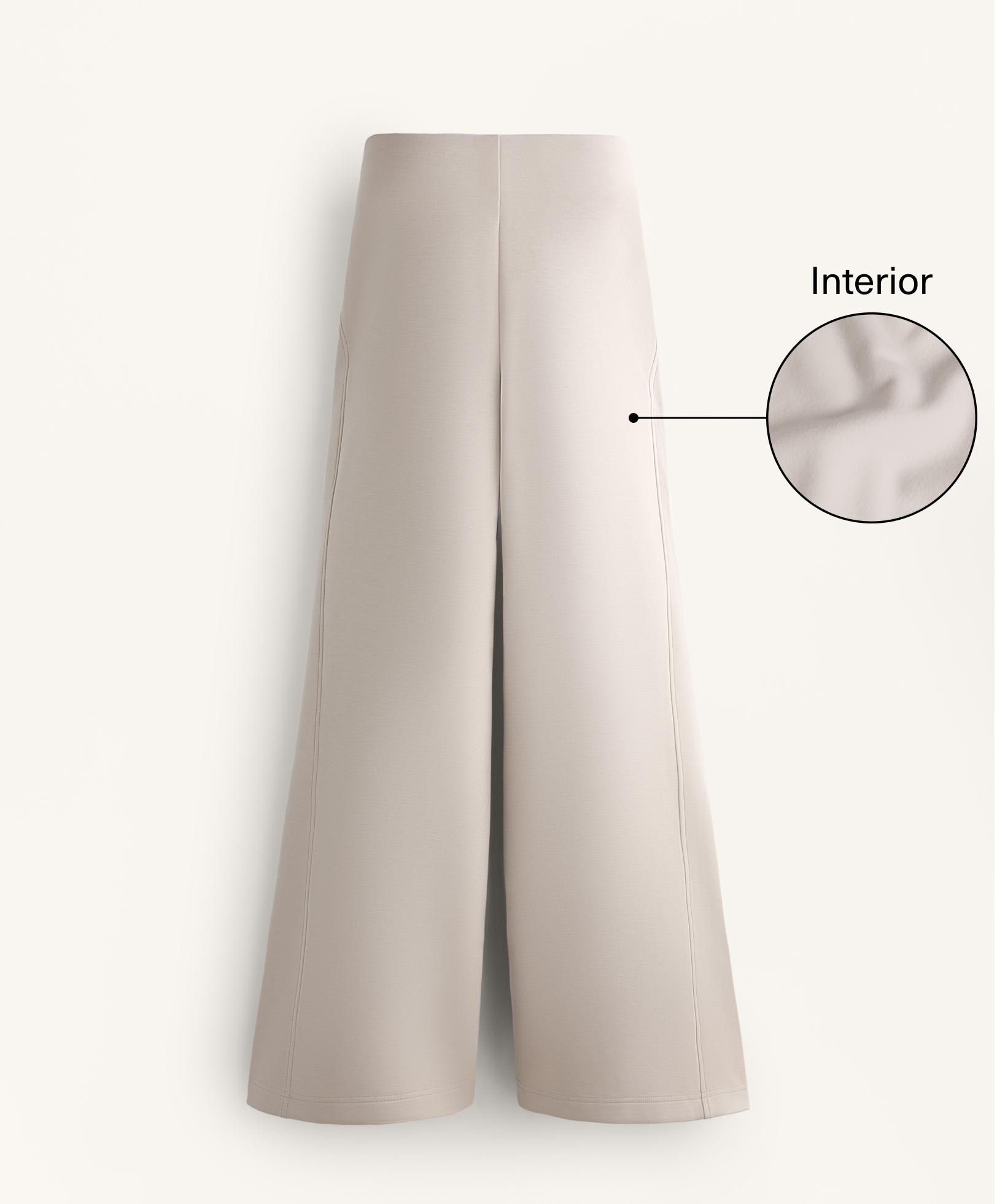 Super high-rise flare trousers with brushed modal — DUSTY TAUPE