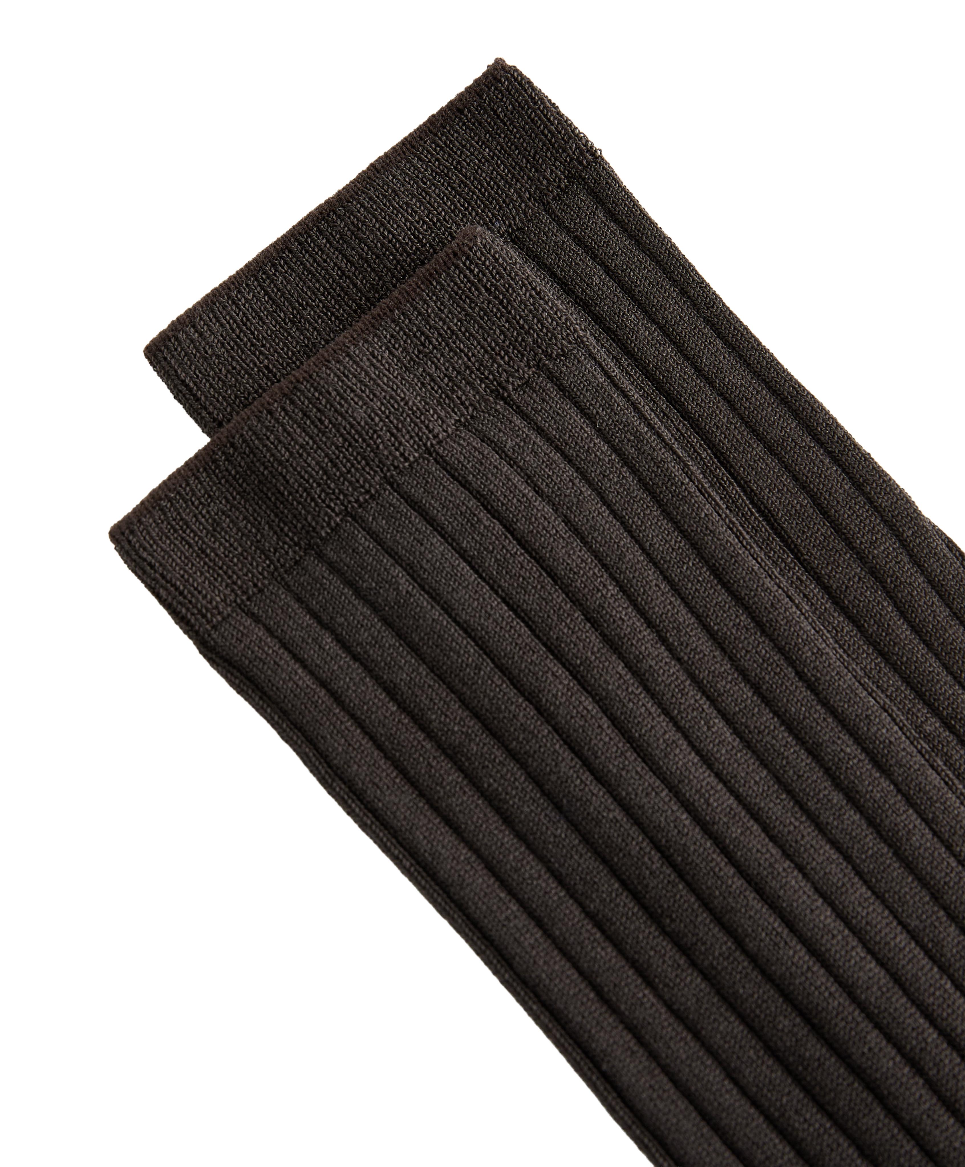 Classic Rib silk blend sock — CHOCOLATE
