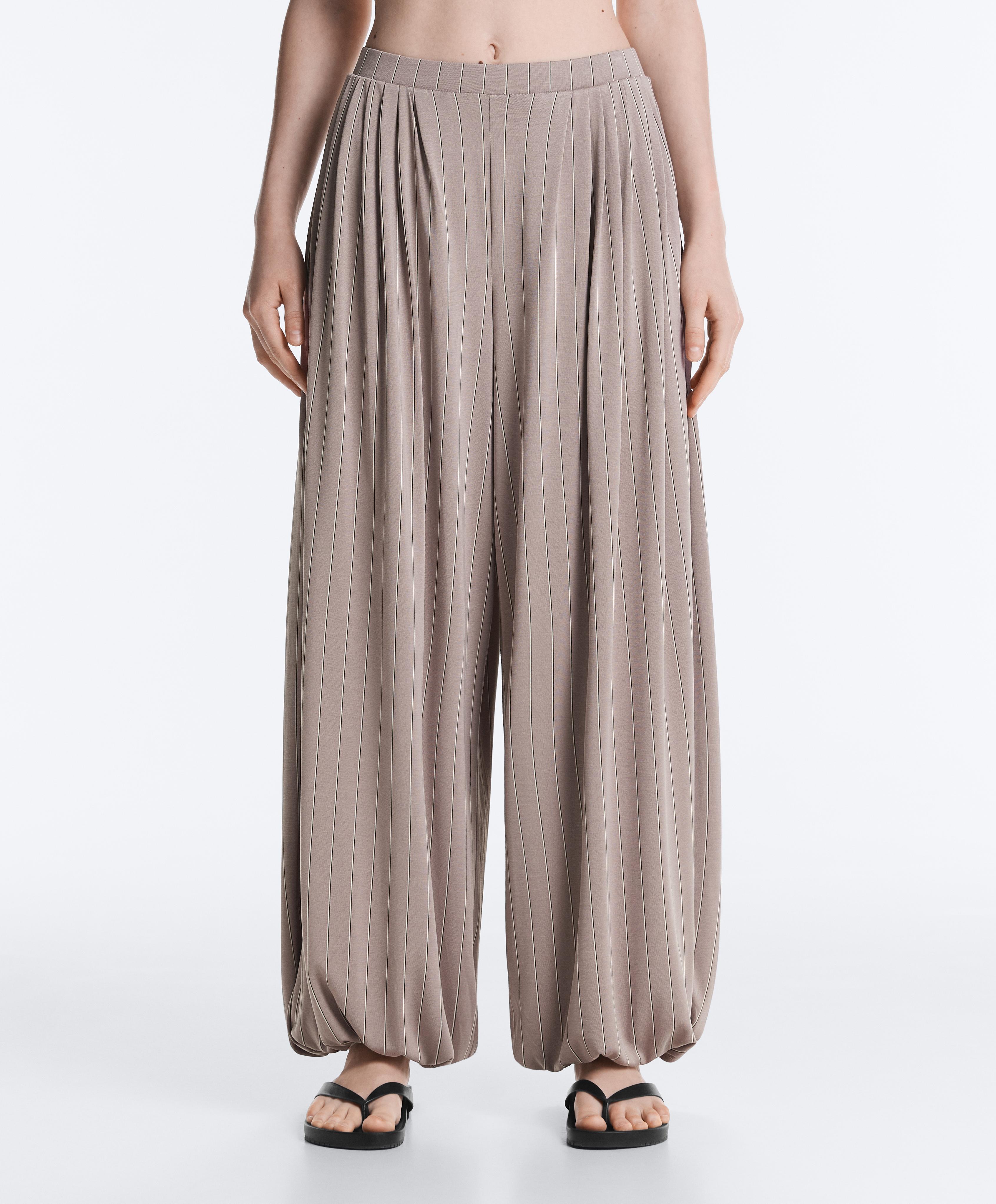 Modal-blend pinstripe joggers — MID-MINK