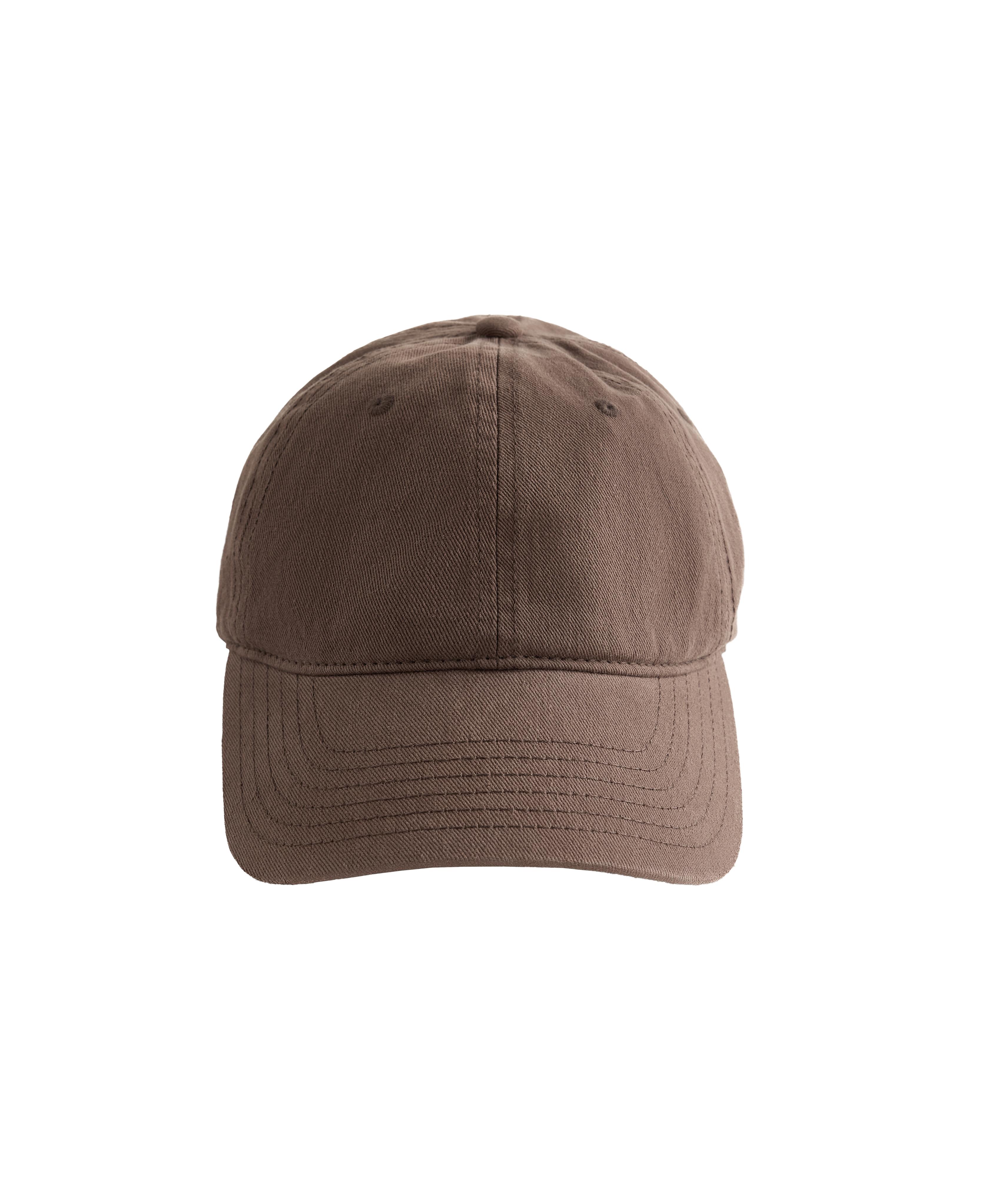 Washed-effect 100% cotton cap — BROWN