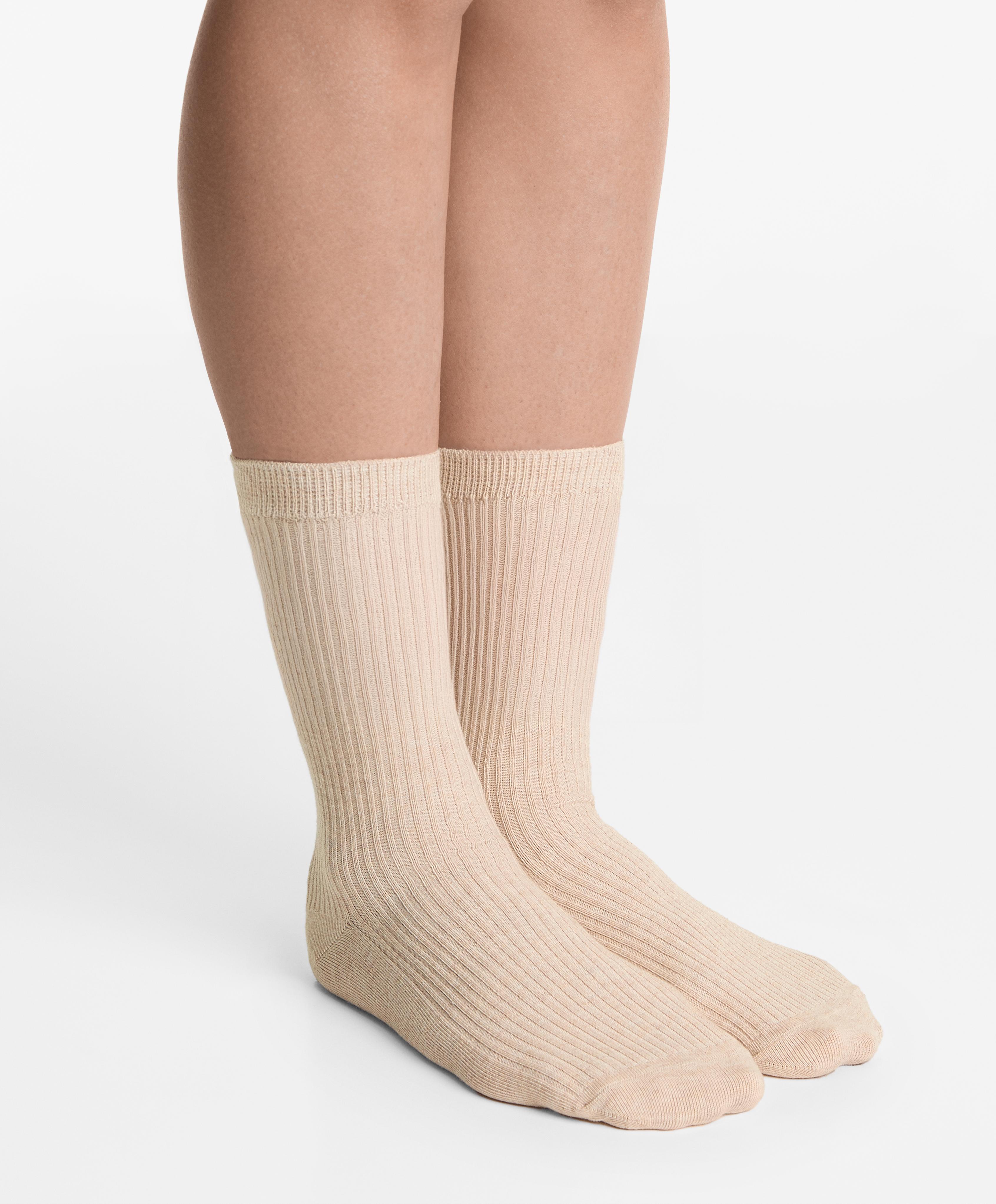 5 pairs of classic socks with cotton — SAND MELANGE