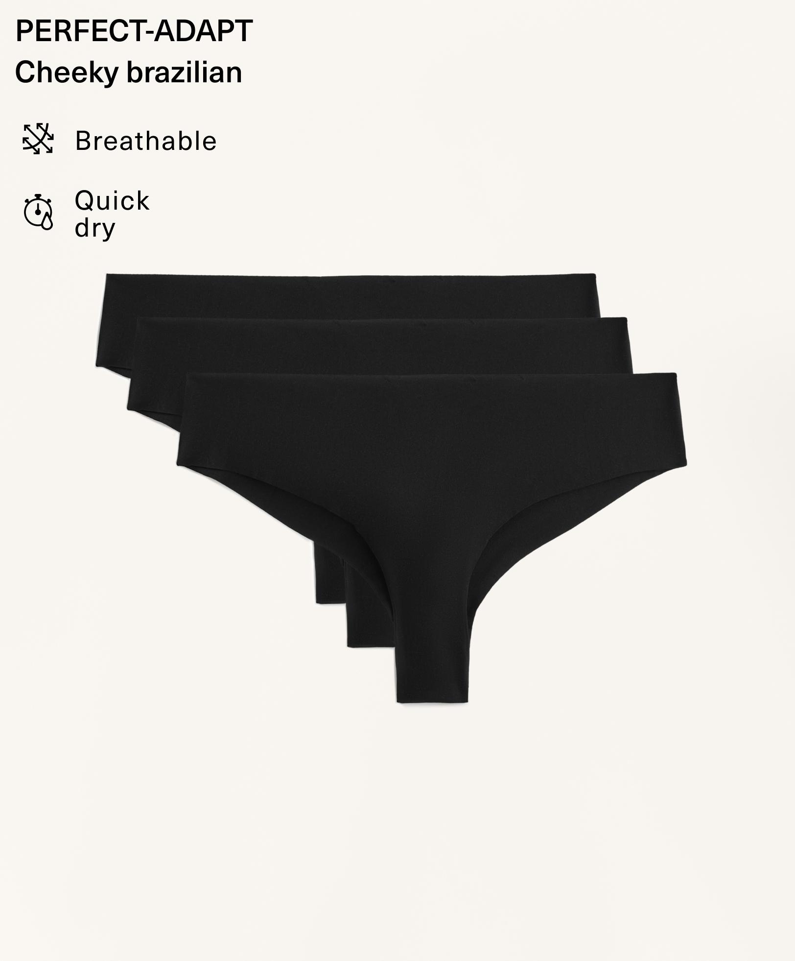 3 invisible polyamide blend cheeky Brazilian briefs
