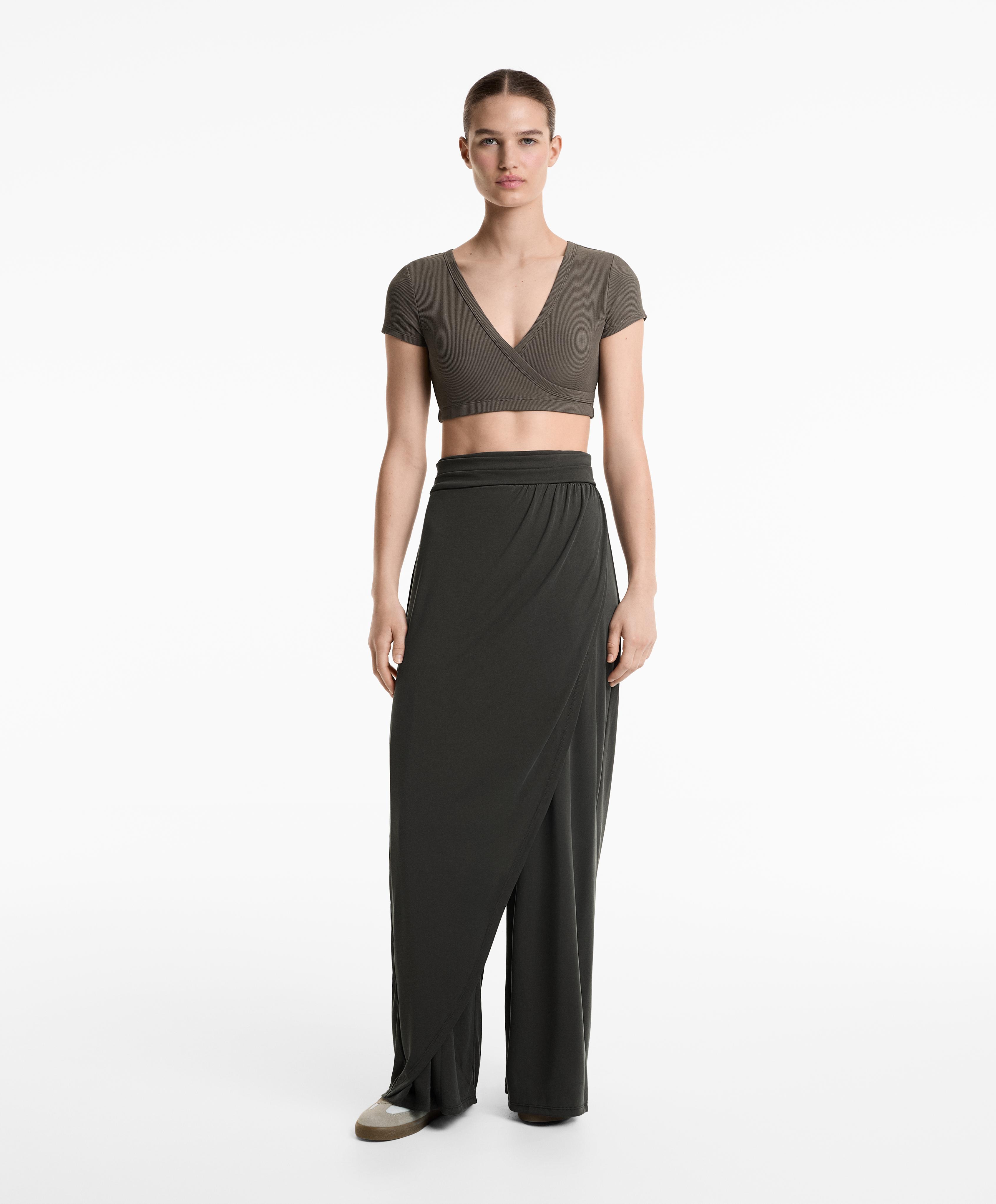 Pantalon paréo fluide en modal Pantalon paréo fluide en modal