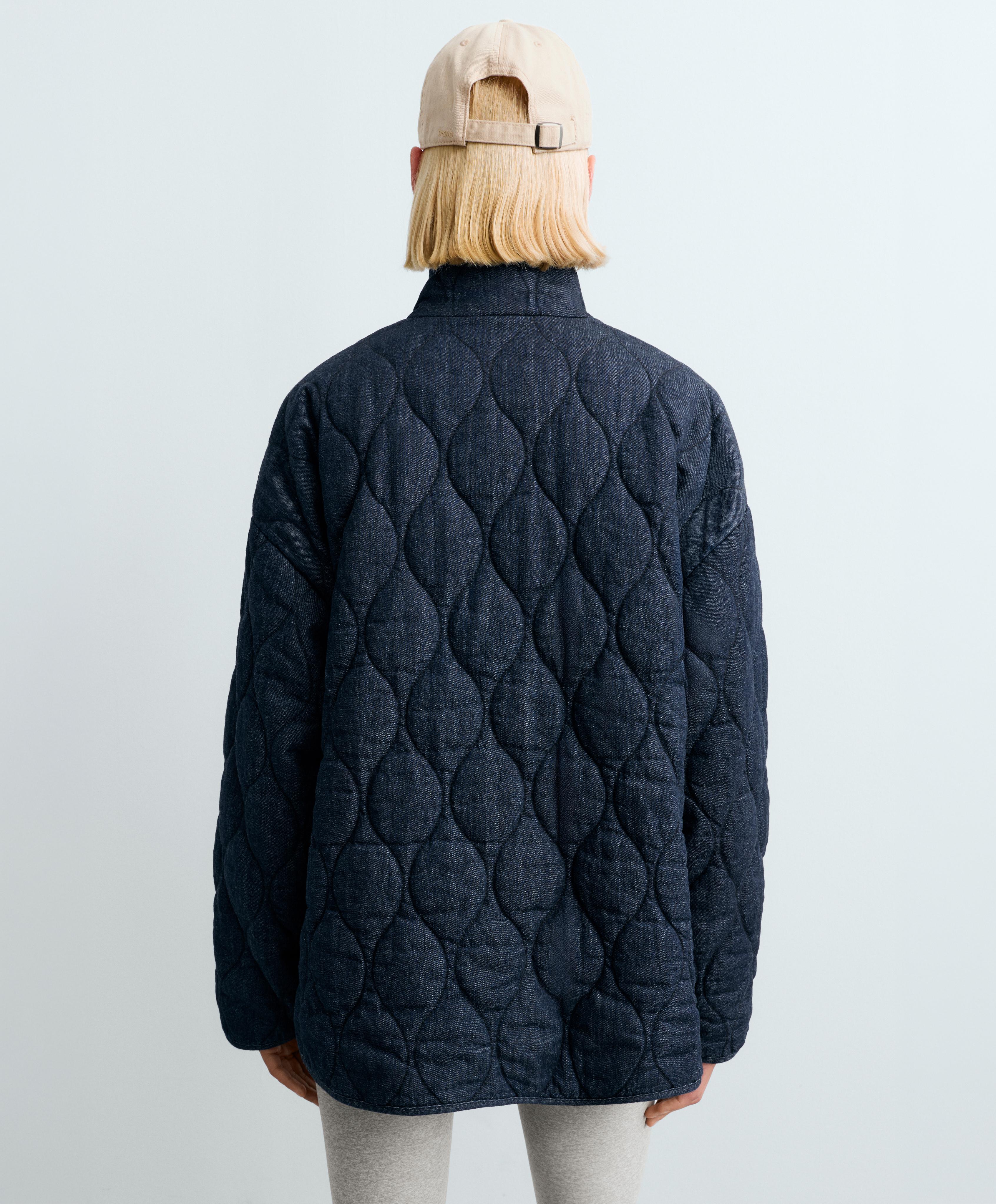 FELLEX® AEROGEL denim-effect boxy padded jacket — MID DENIM