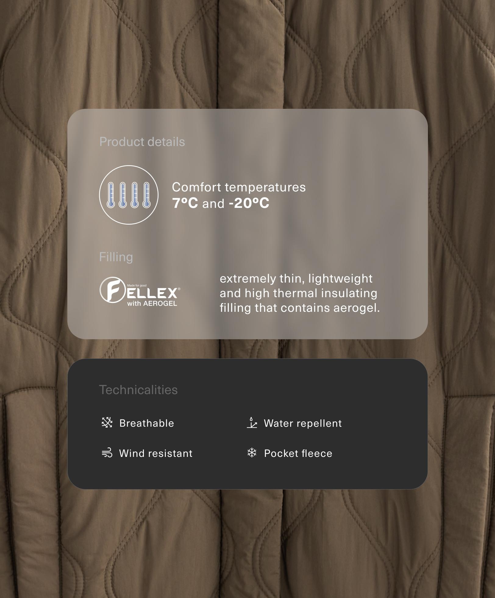 Veste longue matelassée déperlante FELLEX® avec AEROGEL - Soldes