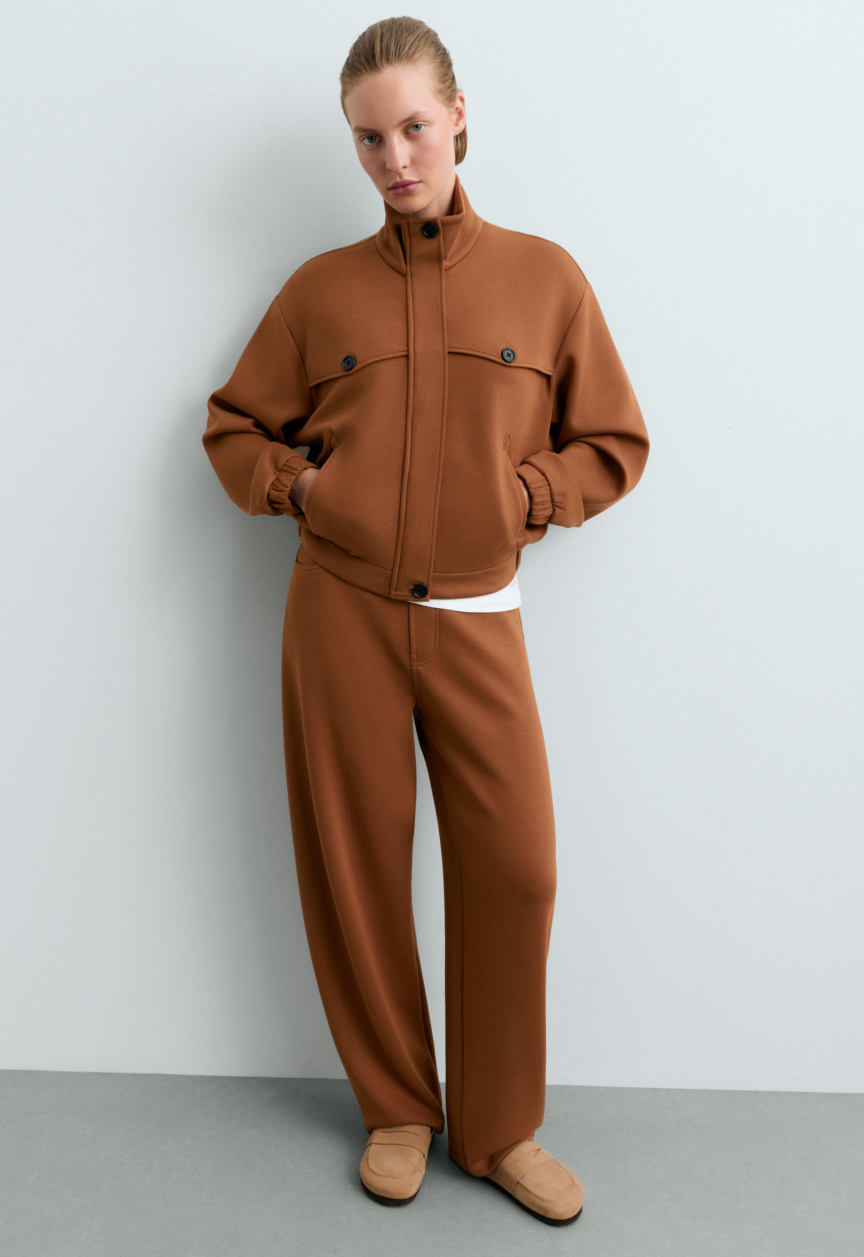 5-pocket straight-leg trousers — COGNAC