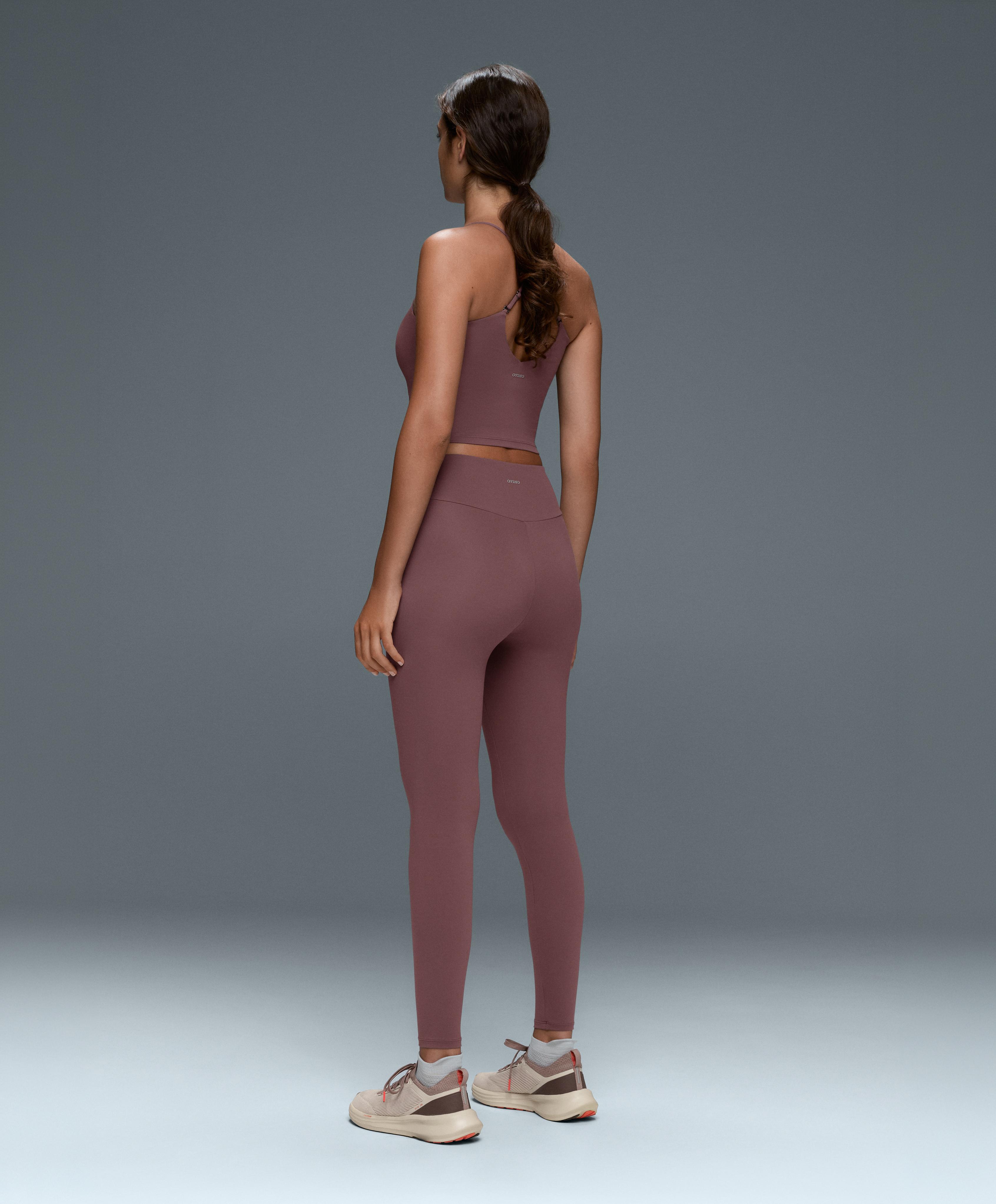 Comfortlux high-waisted ankle-length leggings — MAUVE-TAUPE