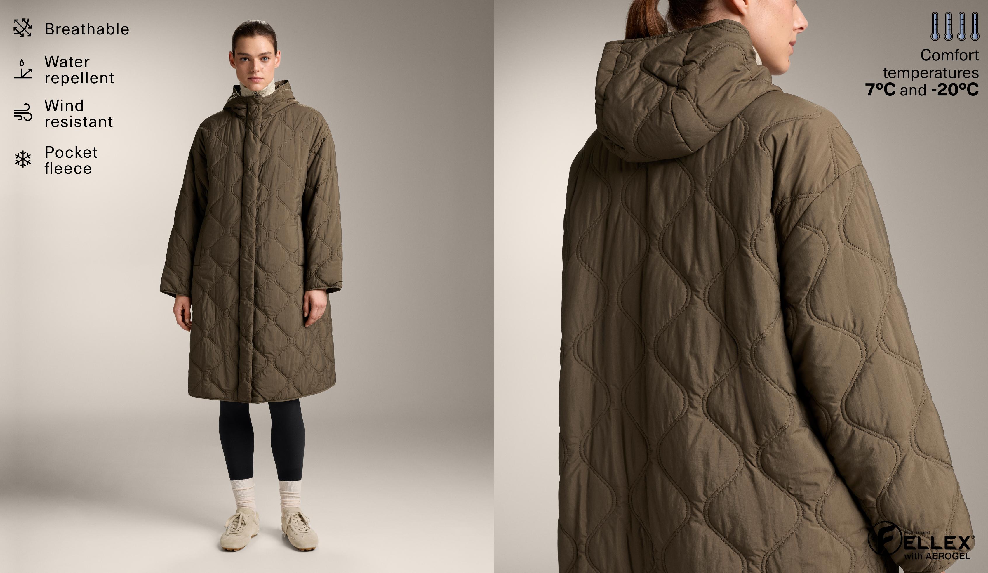 FELLEX® AEROGEL water-repellent long padded jacket