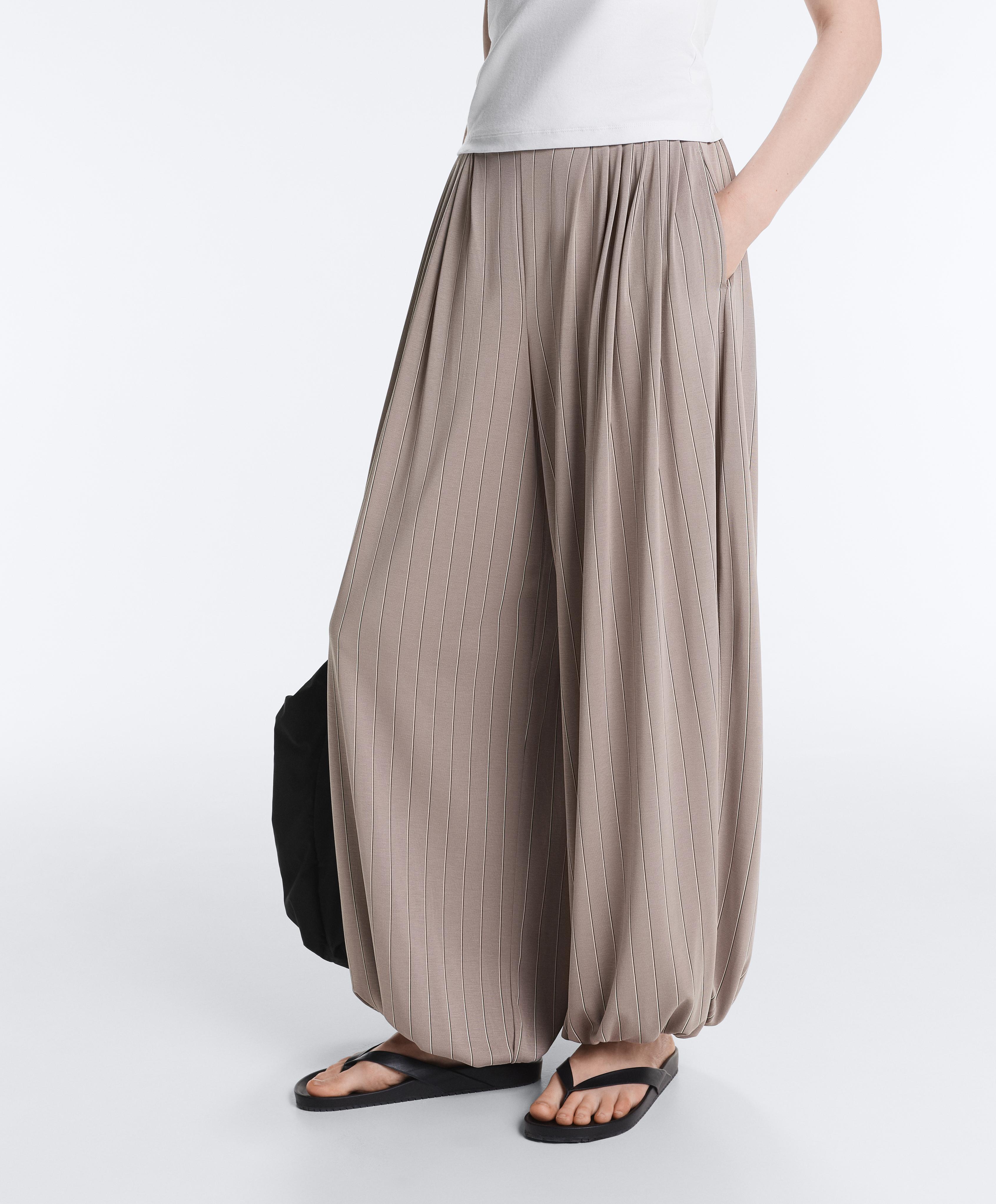 Modal-blend pinstripe joggers — MID-MINK