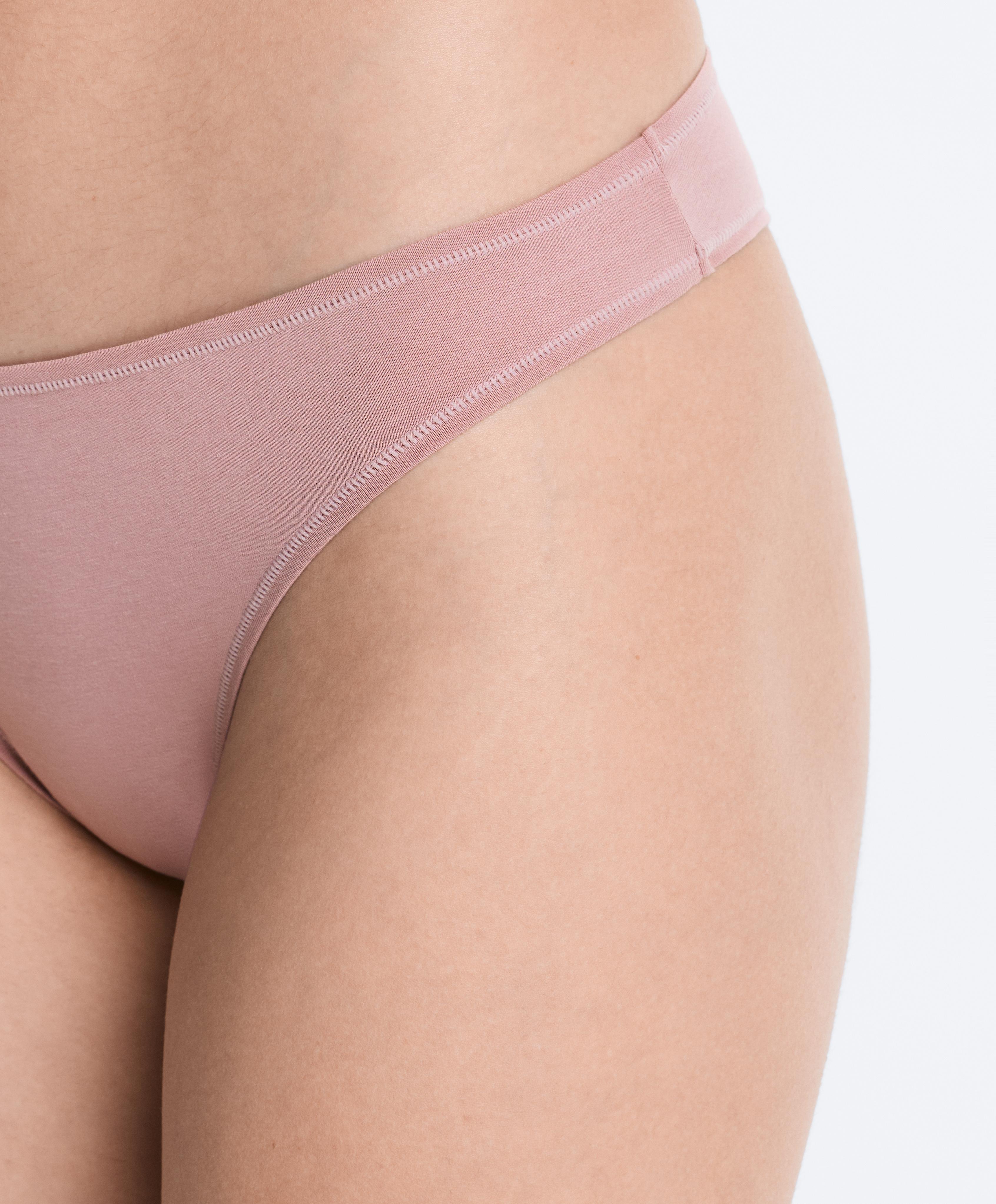 5 cotton blend Brazilian briefs — KHAKI