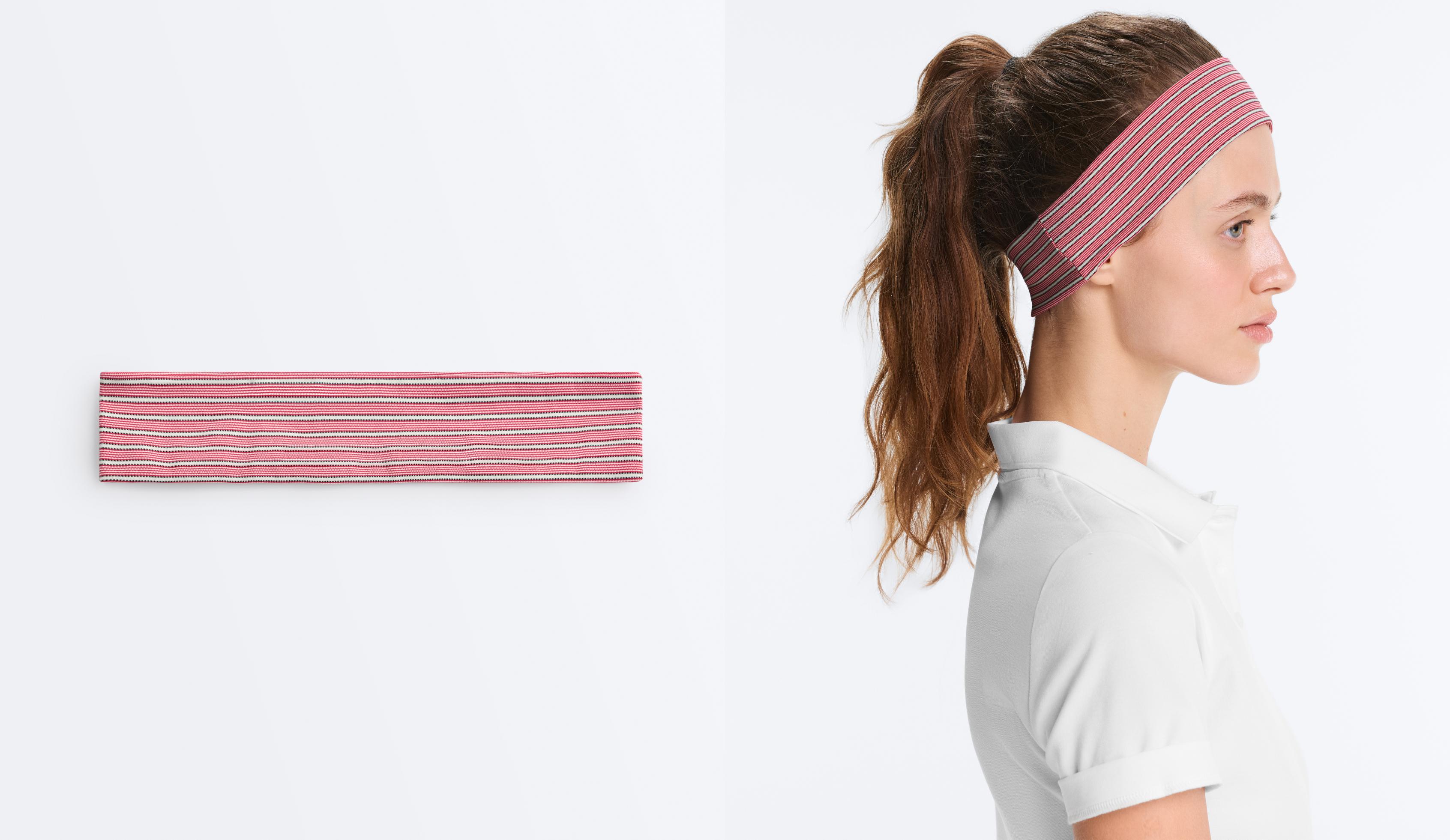 6 cm striped sports headband — RED